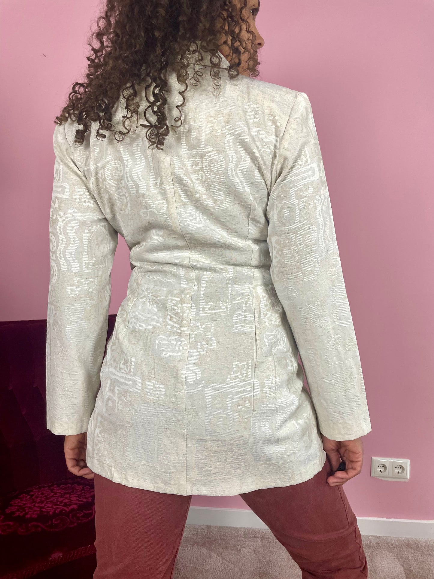 Vintage jaquard floral blazer