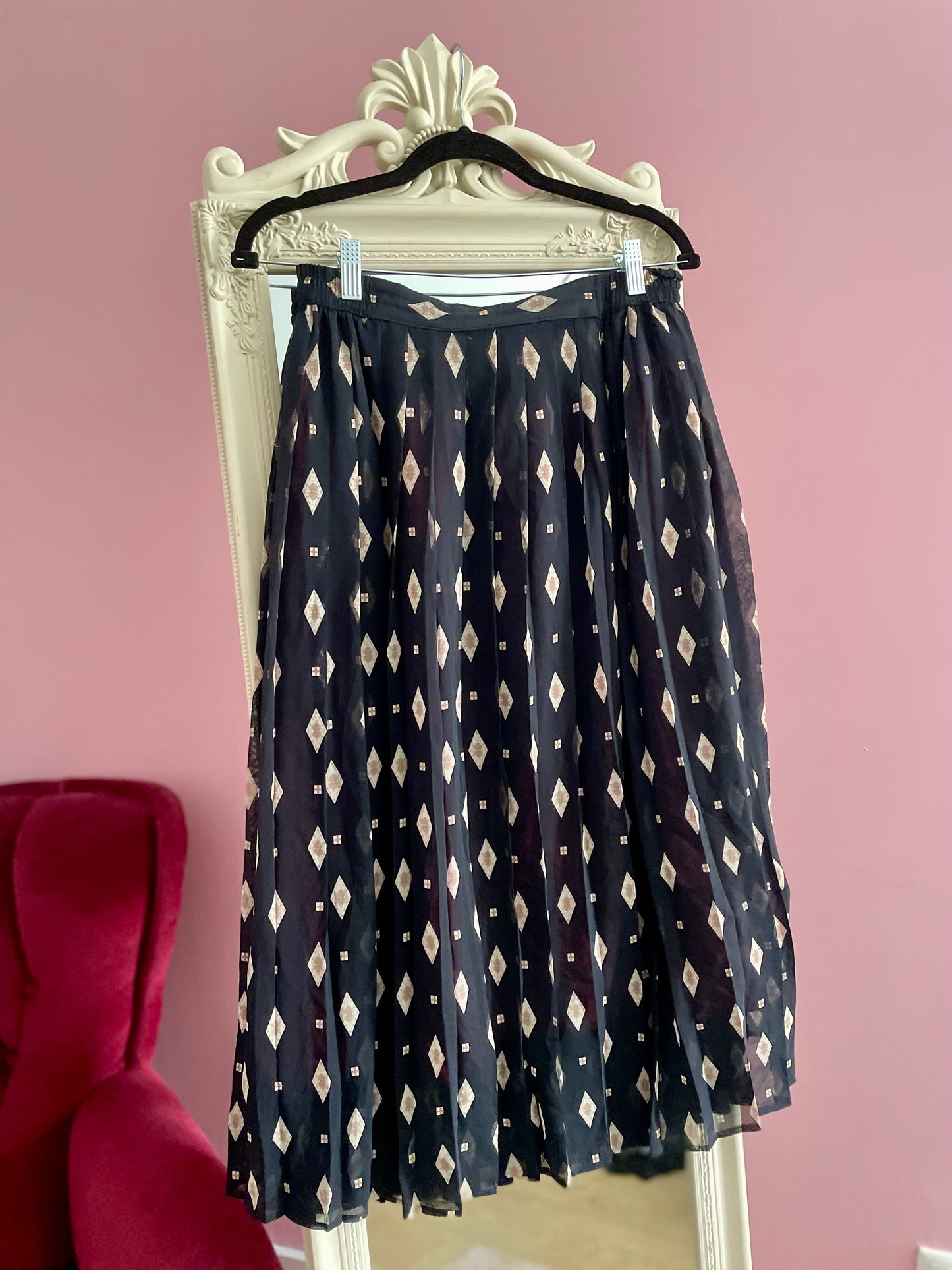 Vintage plus size midi rok