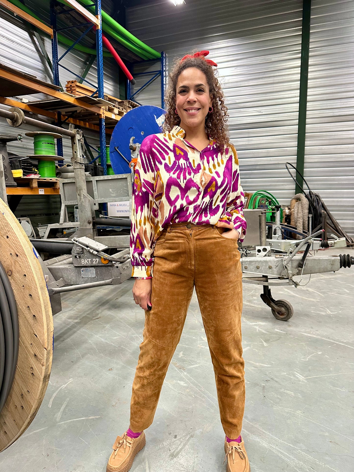 Vintage Camel suède broek - M