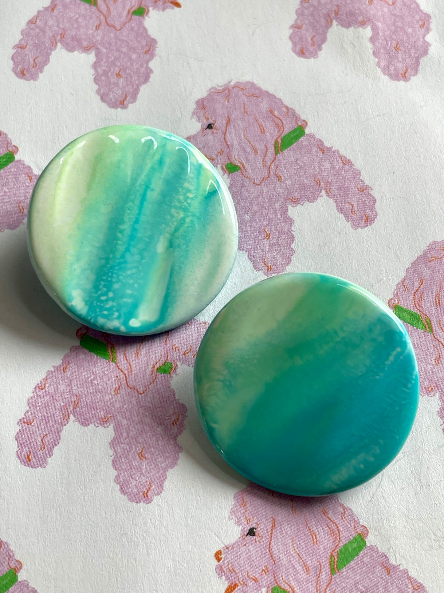 Ronde ombre stekers turquoise
