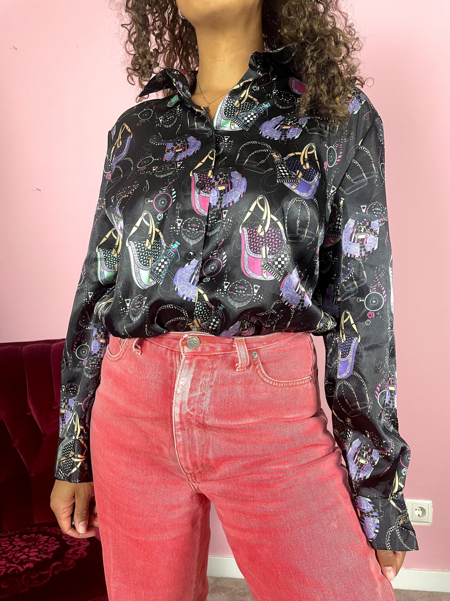 Vintage handbag blouse