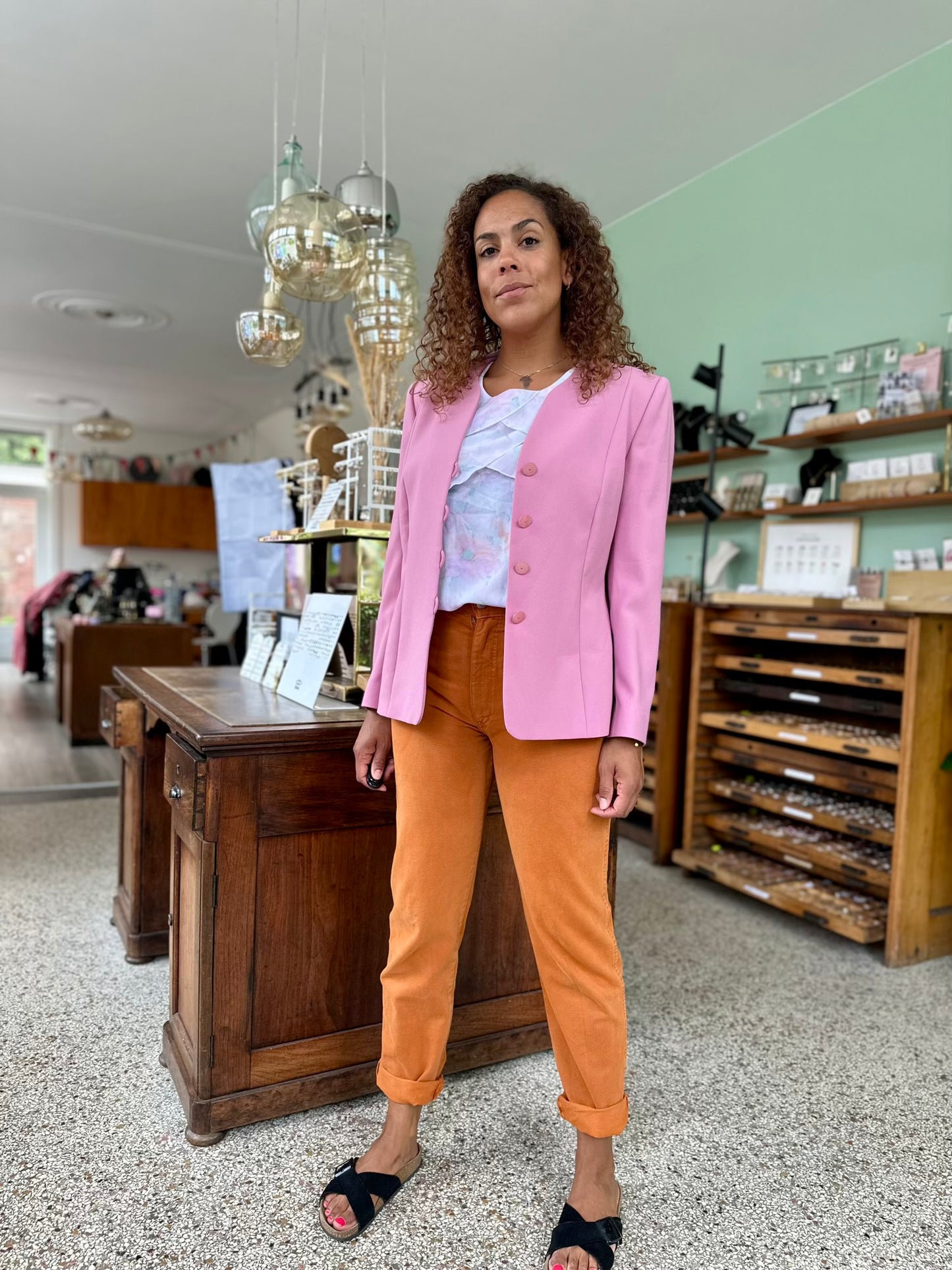 Vintage roze blazer