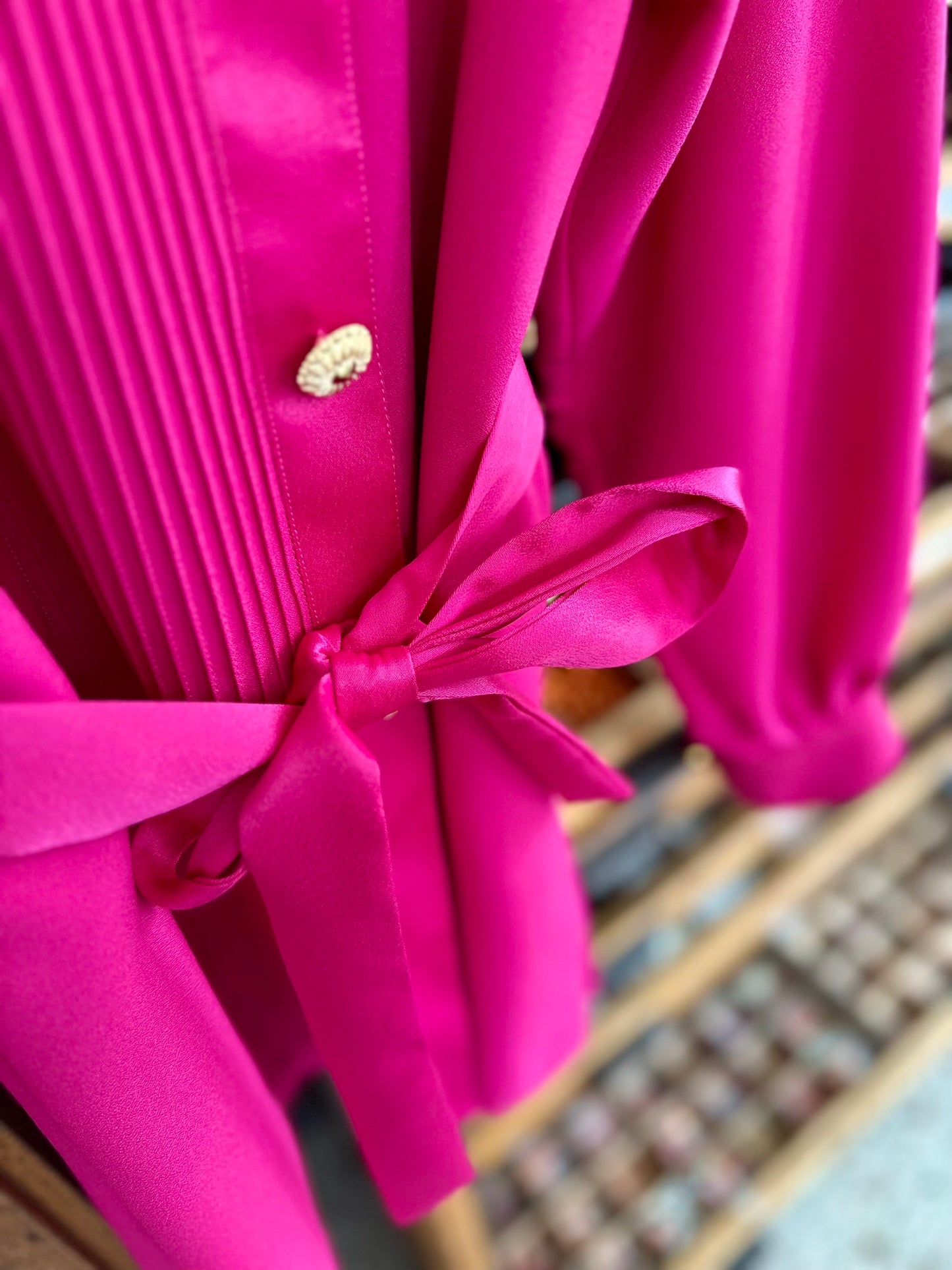 Vintage dramatic fuchsia blouse