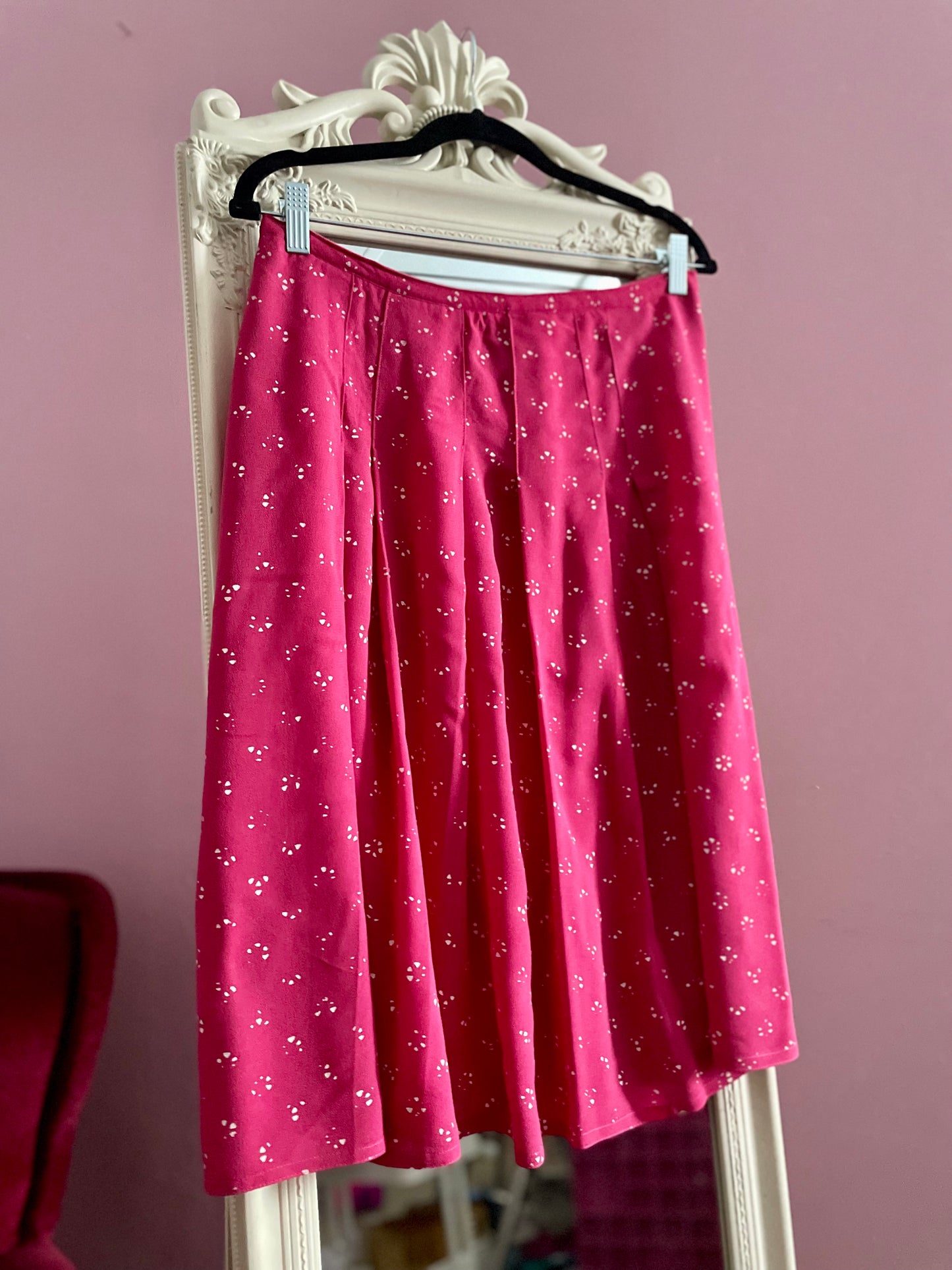 Vintage fuchsia midi rok