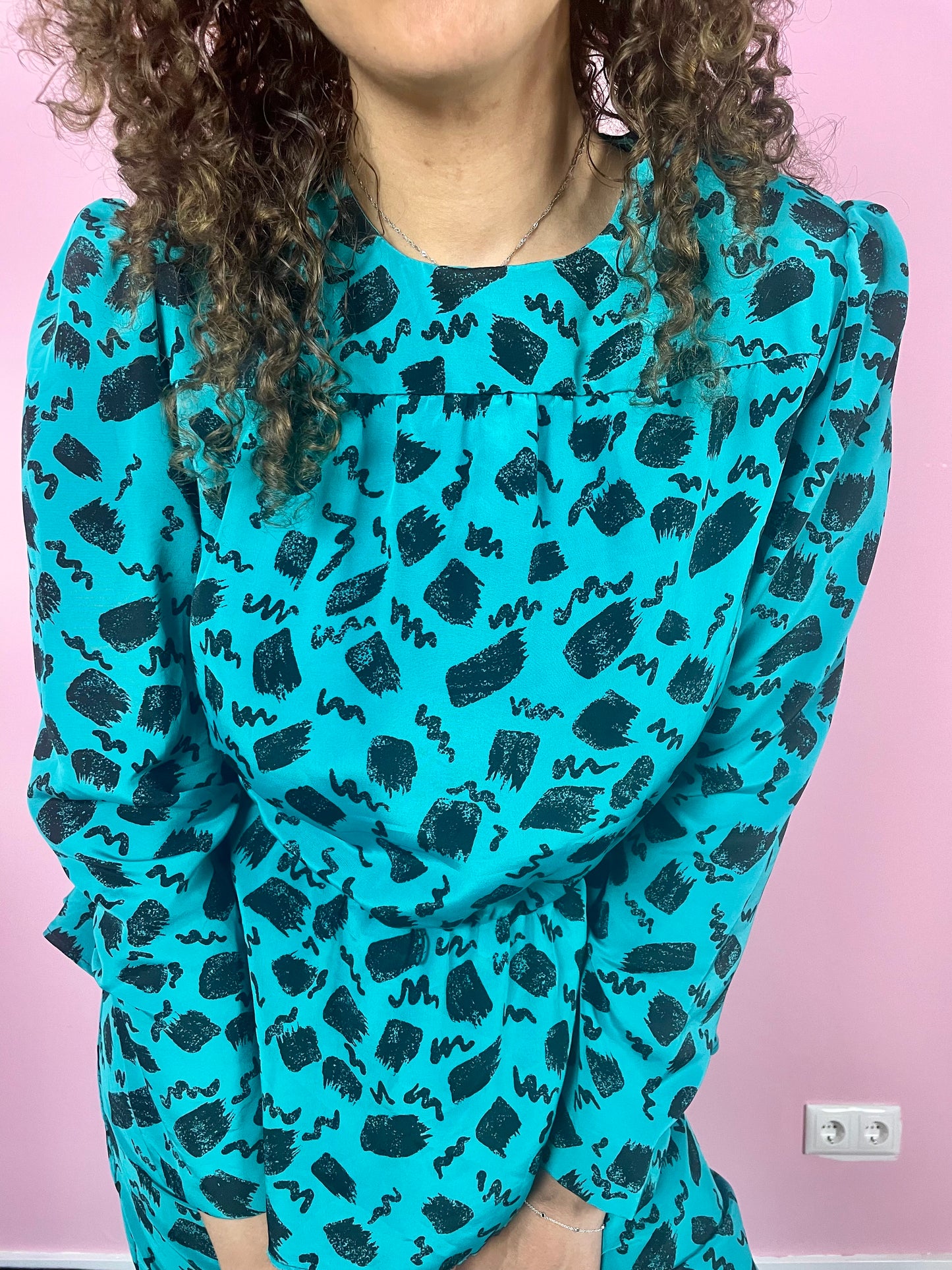 80’s print peplum jurk