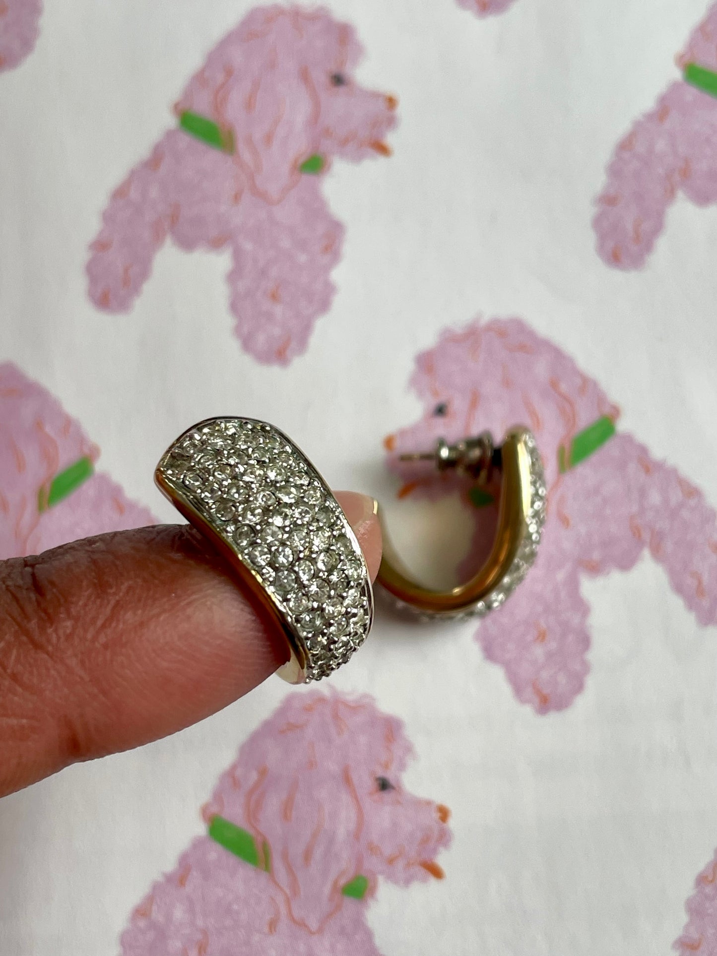 Vintage creolen met strass