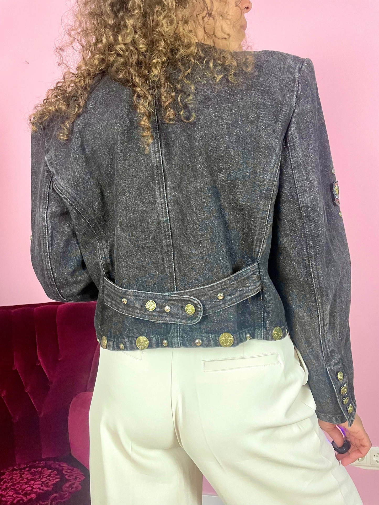 Vintage cropped militairy denim jack