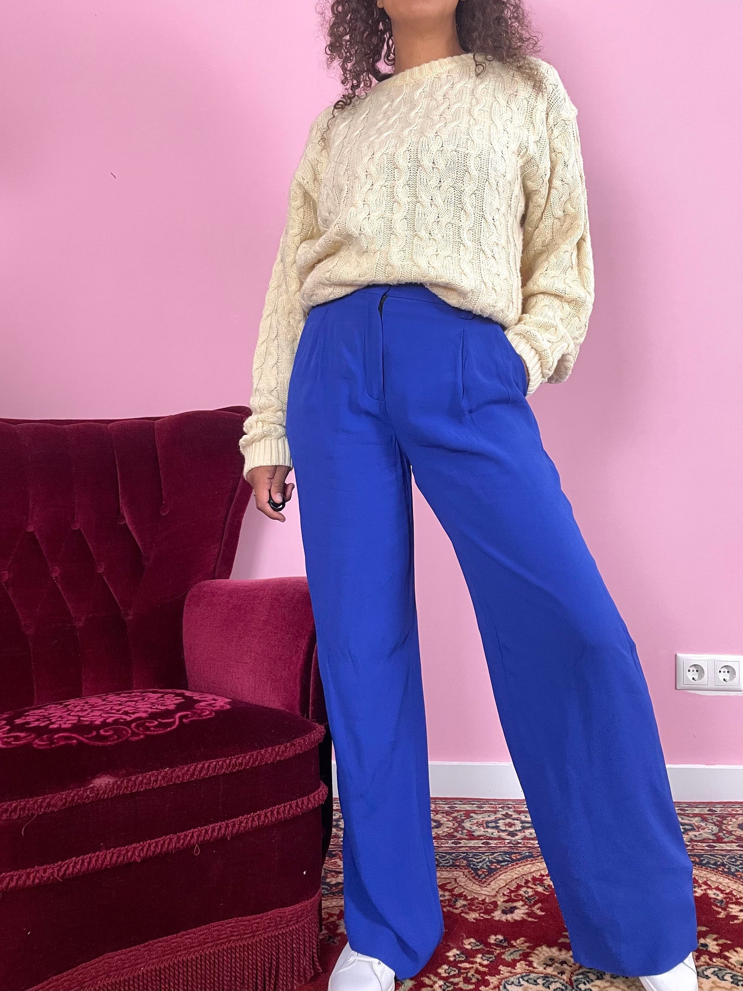 Vintage plus size knitted trui