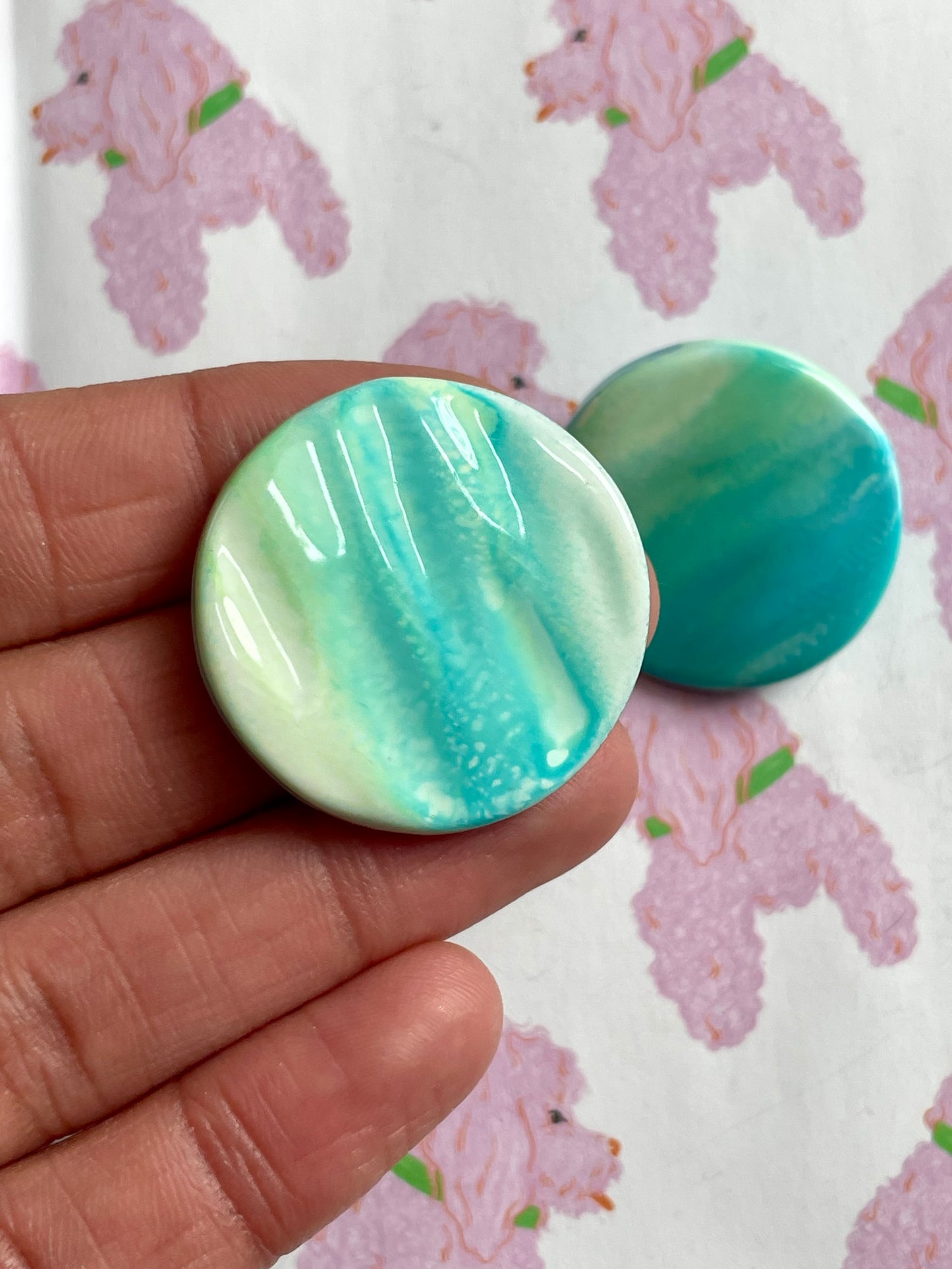 Ronde ombre stekers turquoise