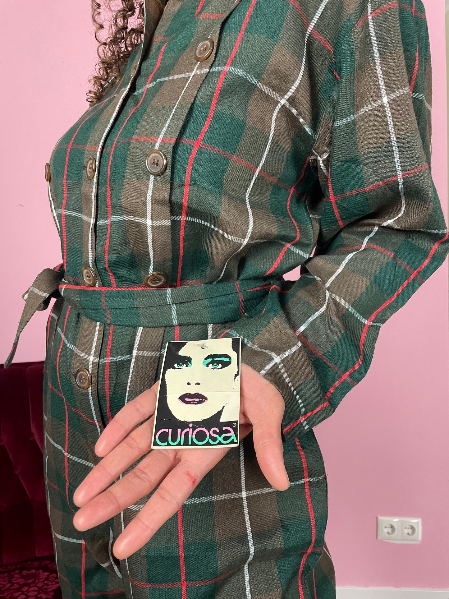 Vintage deadstock tartan jumpsuit