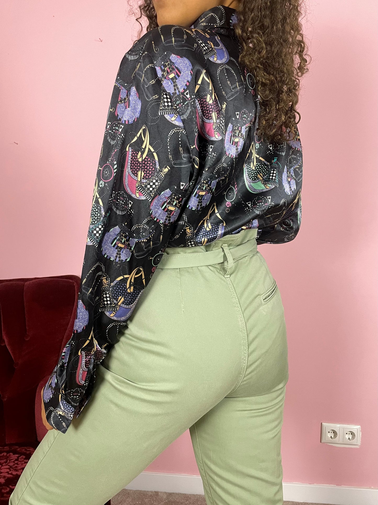 Vintage handbag blouse