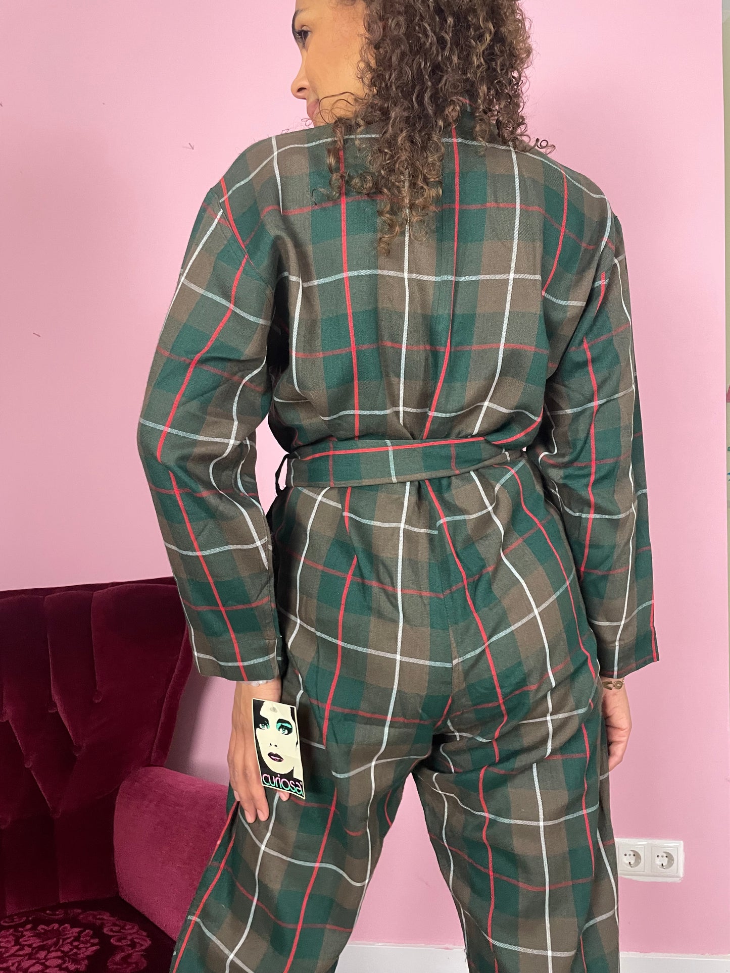 Vintage deadstock tartan jumpsuit