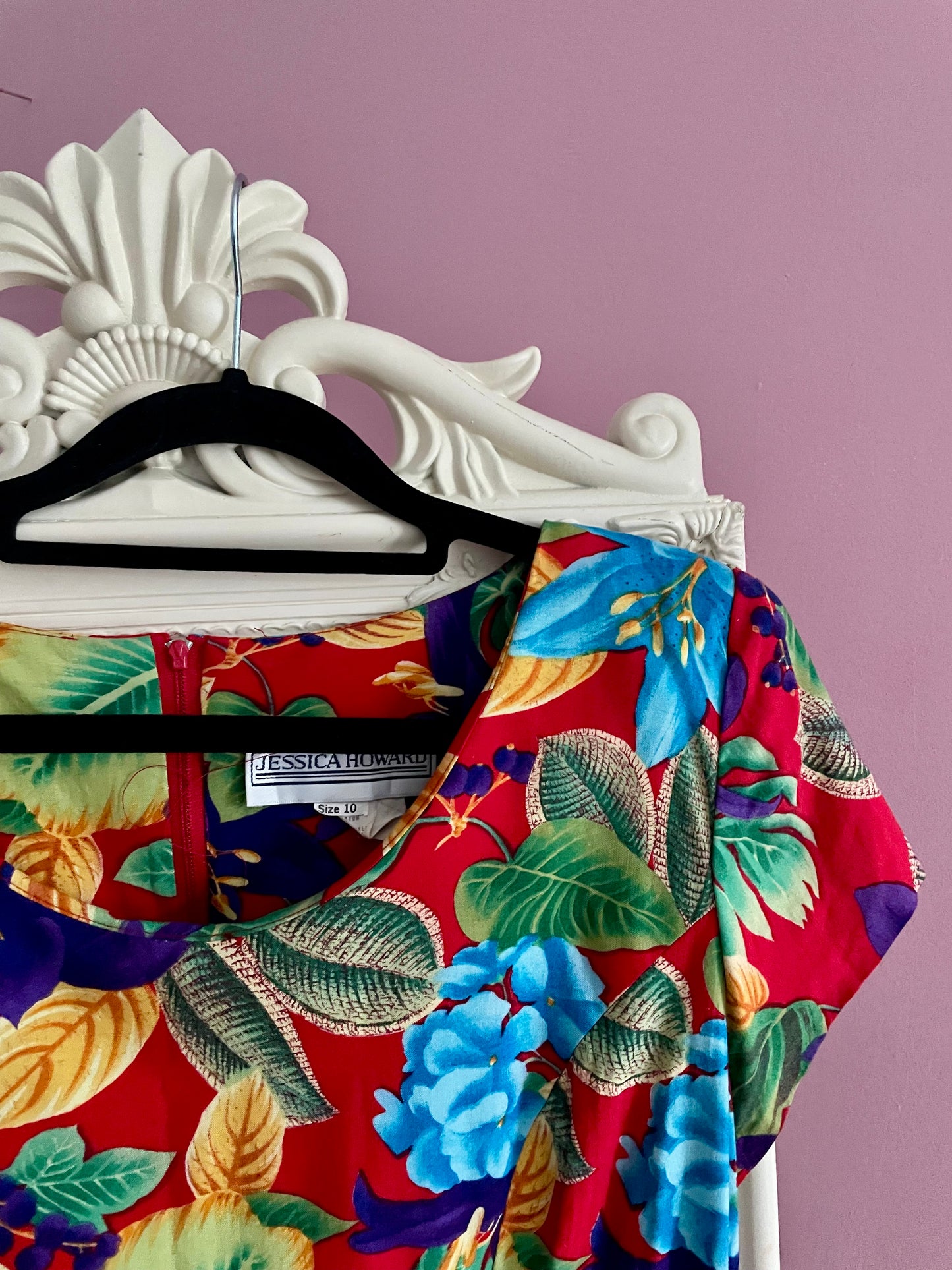 Vintage botanische print jurk