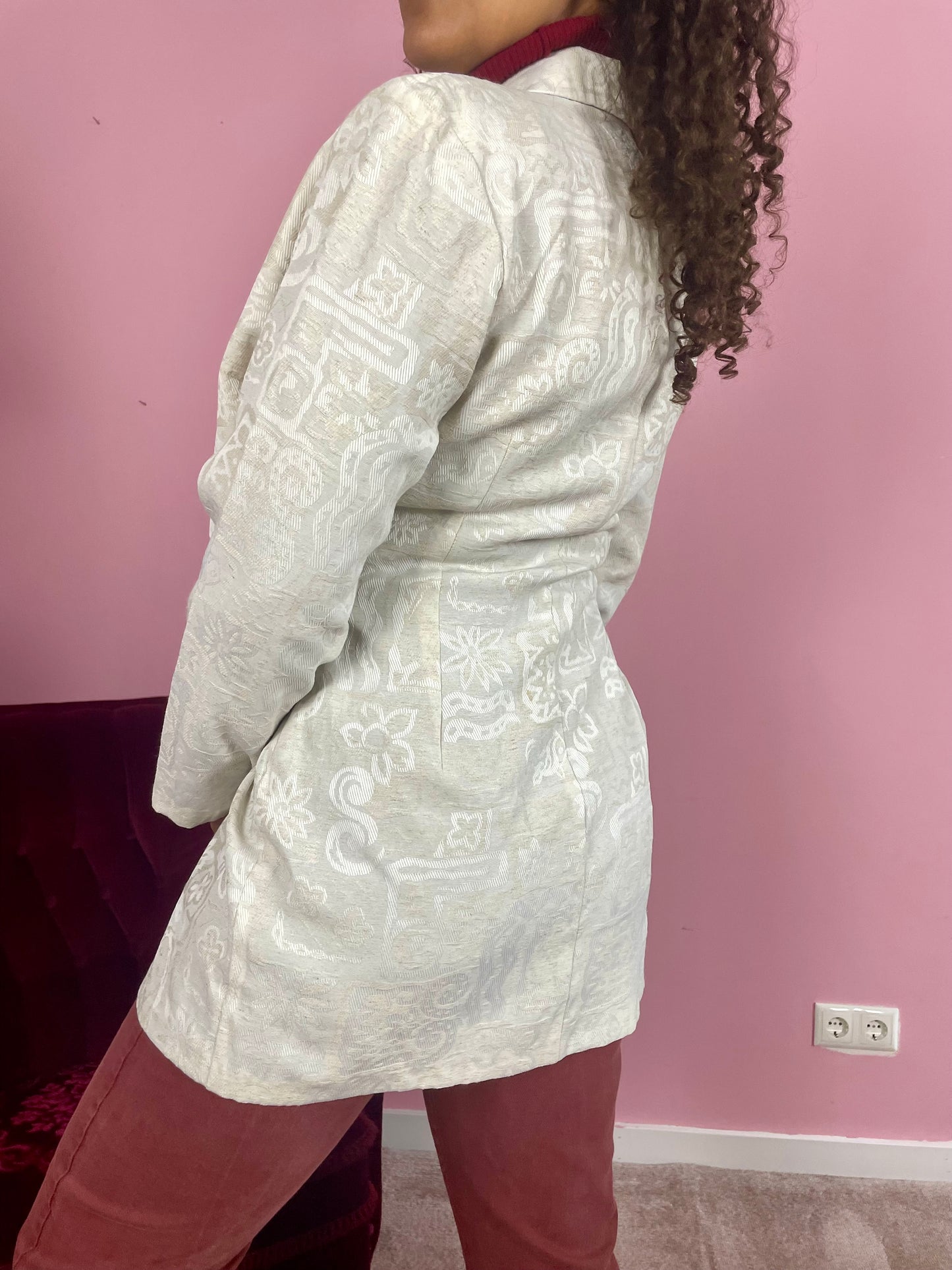Vintage jaquard floral blazer