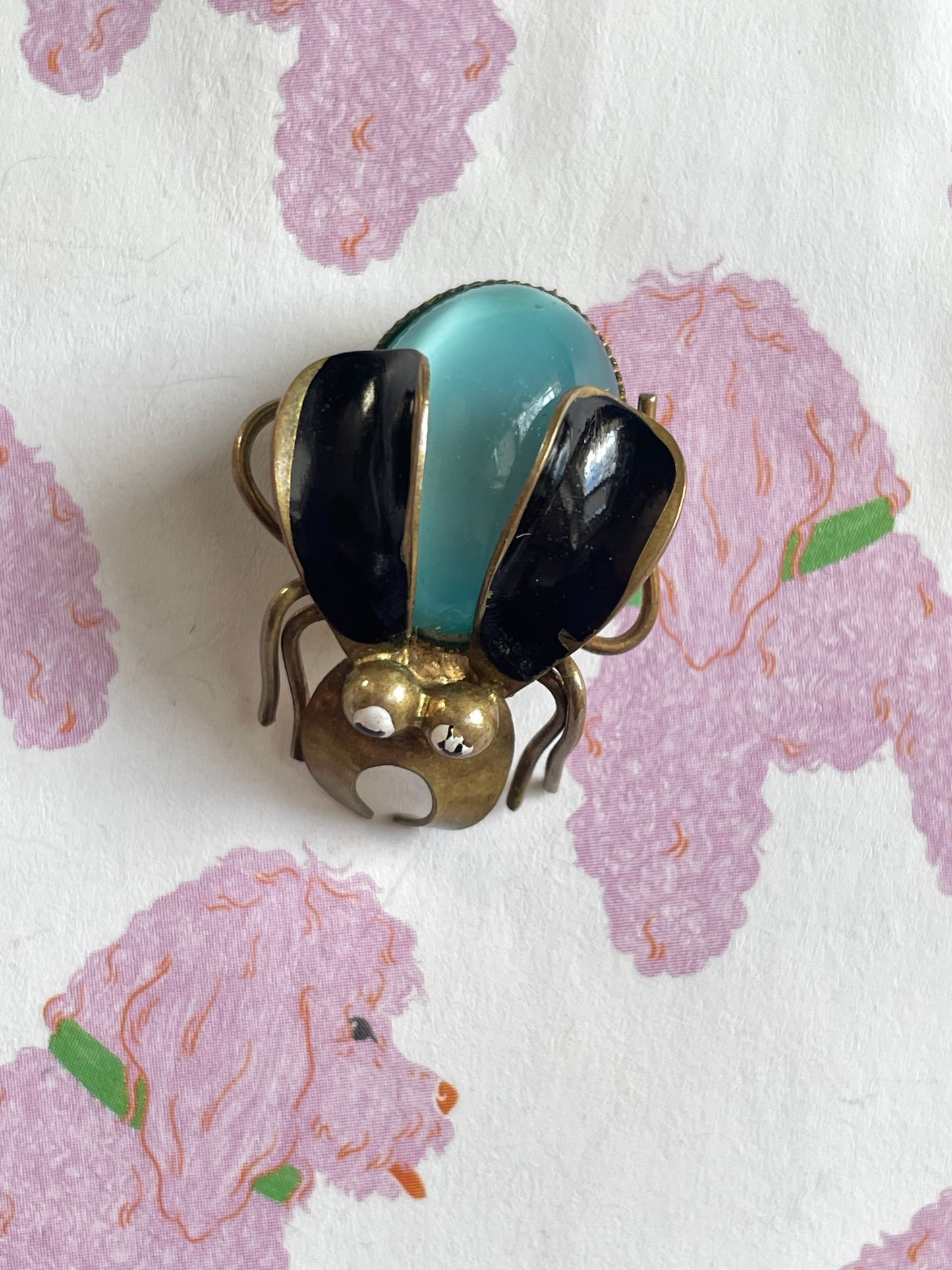 vintage messing kever broche