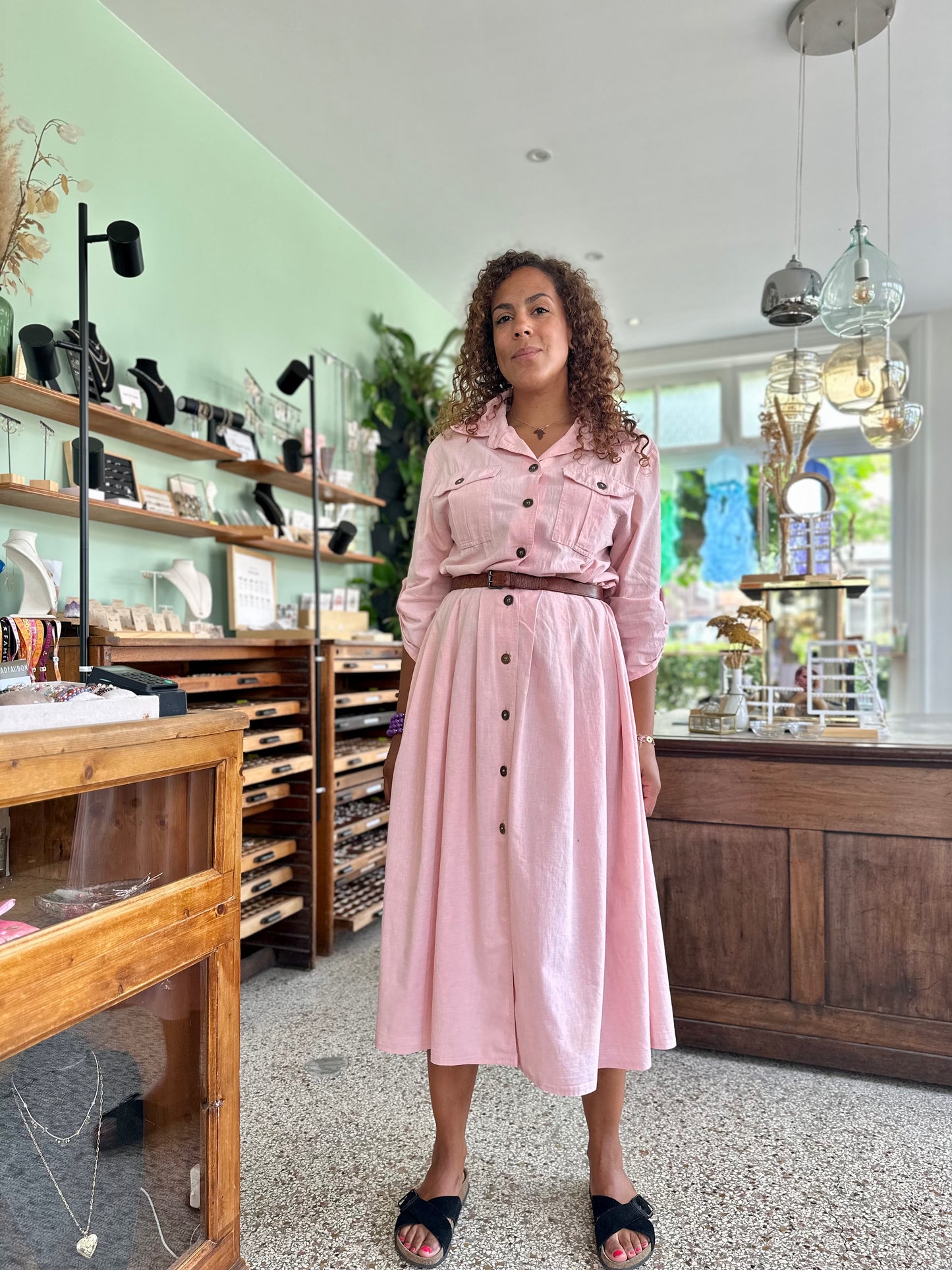 Vintage roze spijkerjurkje