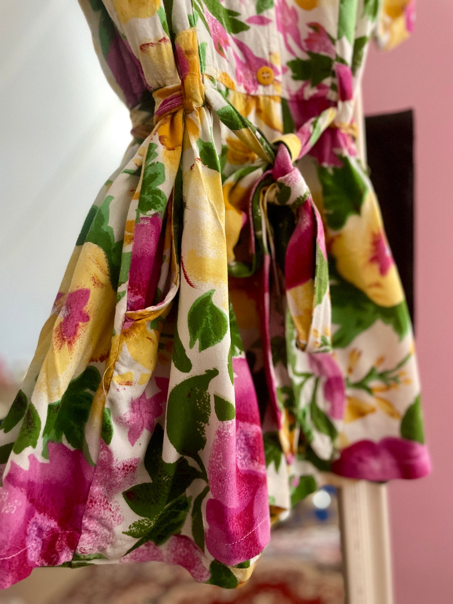 Vintage floral viscose playsuit