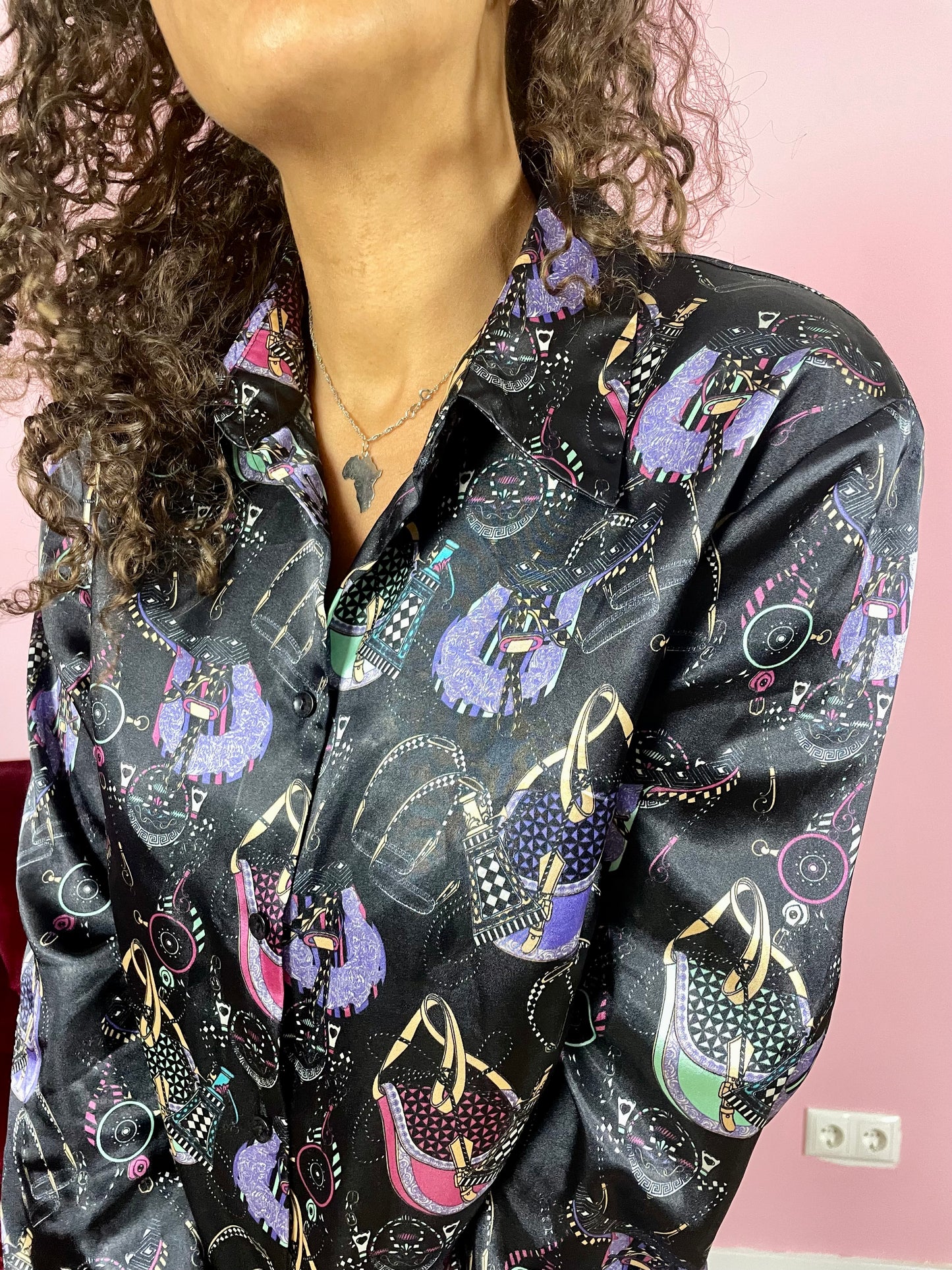 Vintage handbag blouse