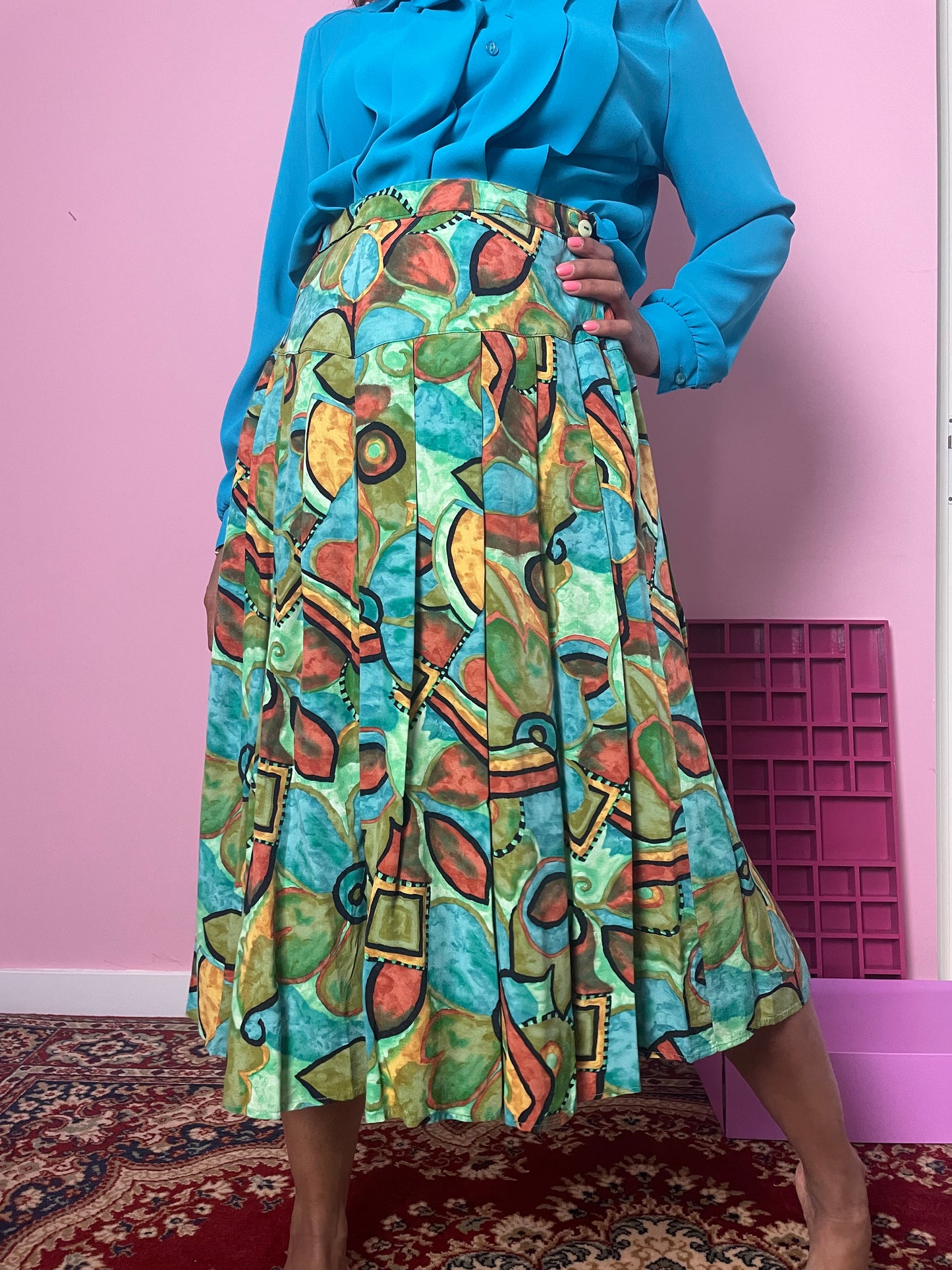 Vintage viscose African vibes midirok