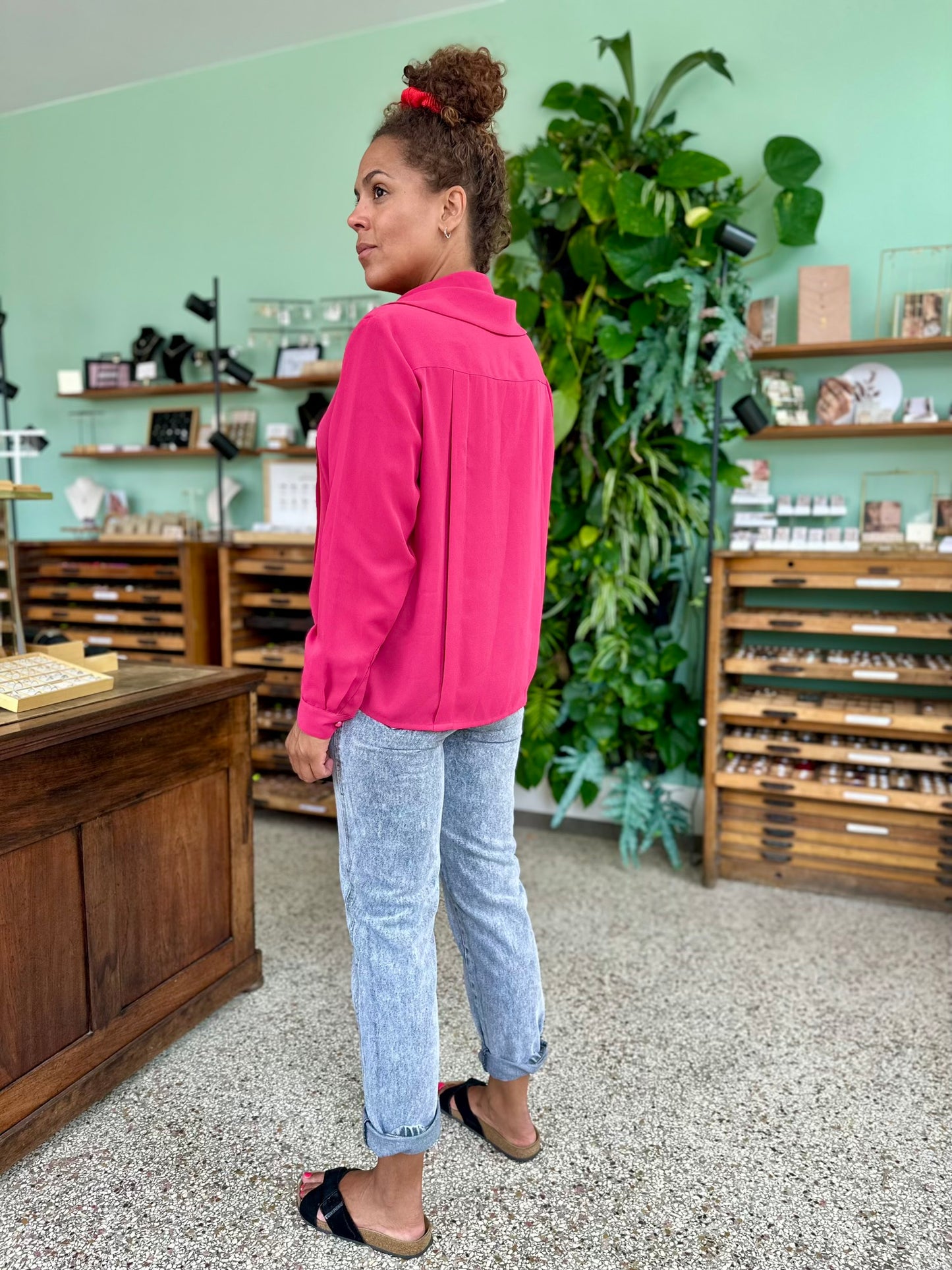 Vintage fuchsia blouse
