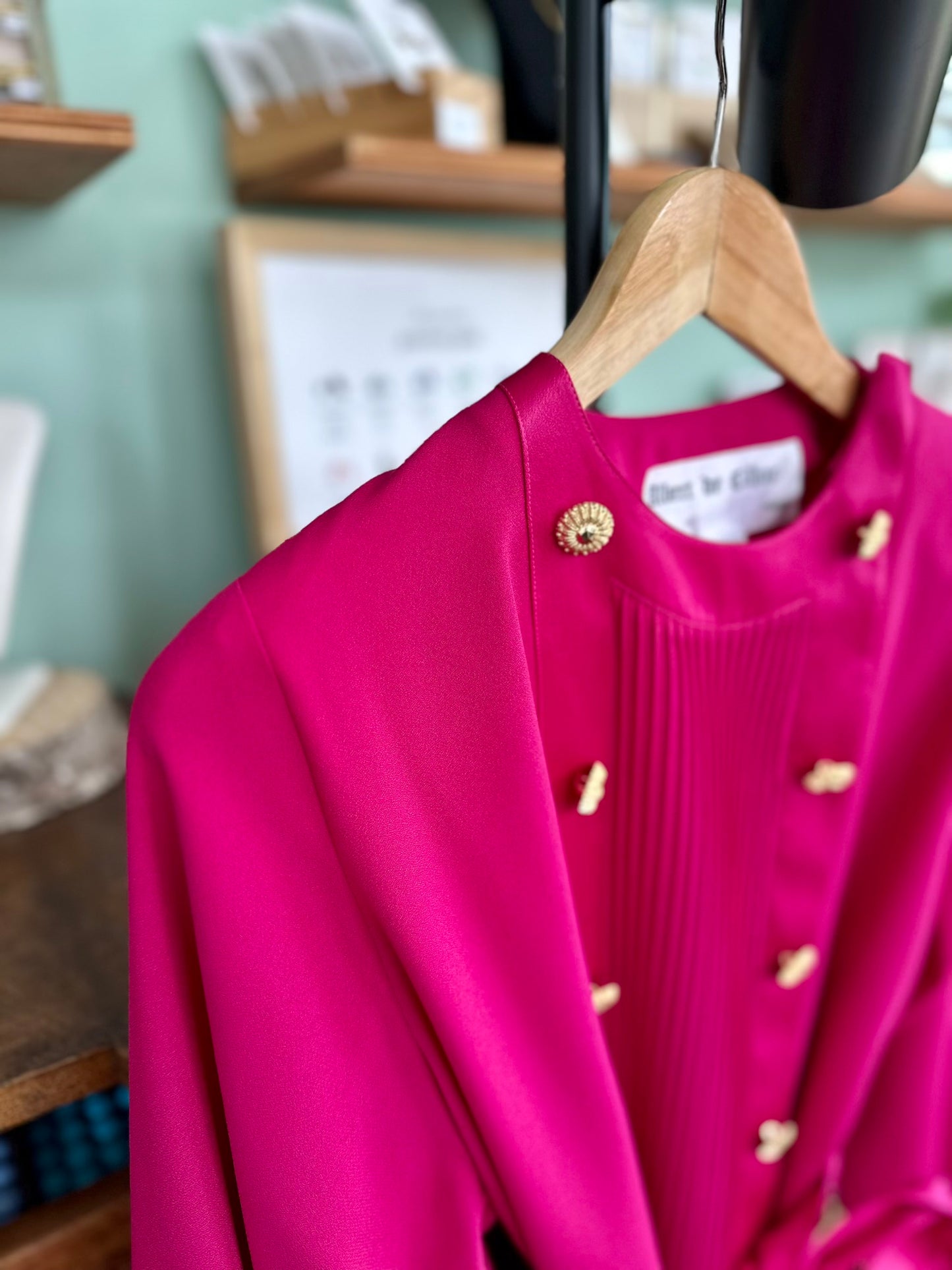 Vintage dramatic fuchsia blouse