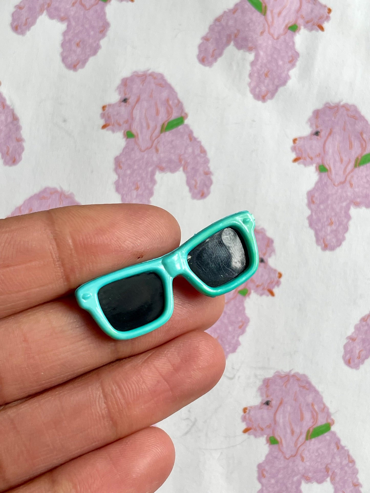 Vintage zonnebril broche turquoise