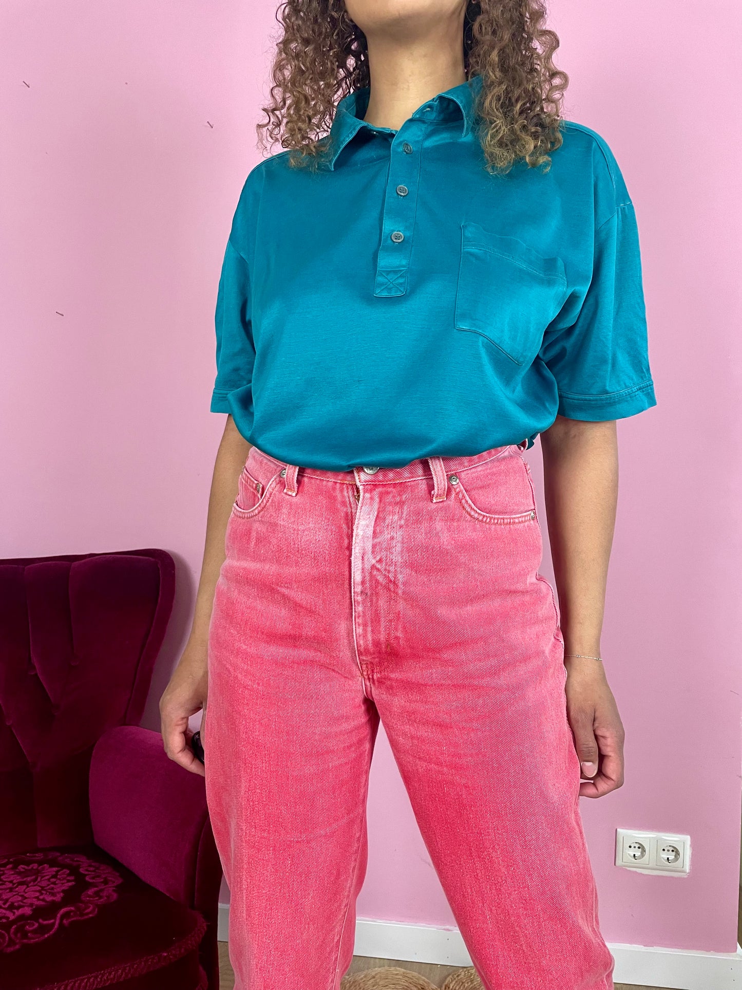 Vintage petrol polo Tee