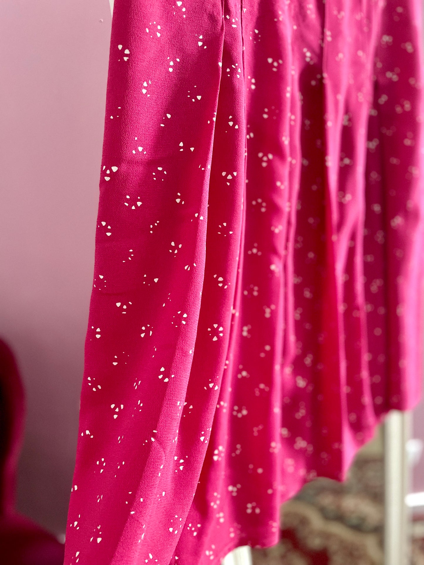 Vintage fuchsia midi rok