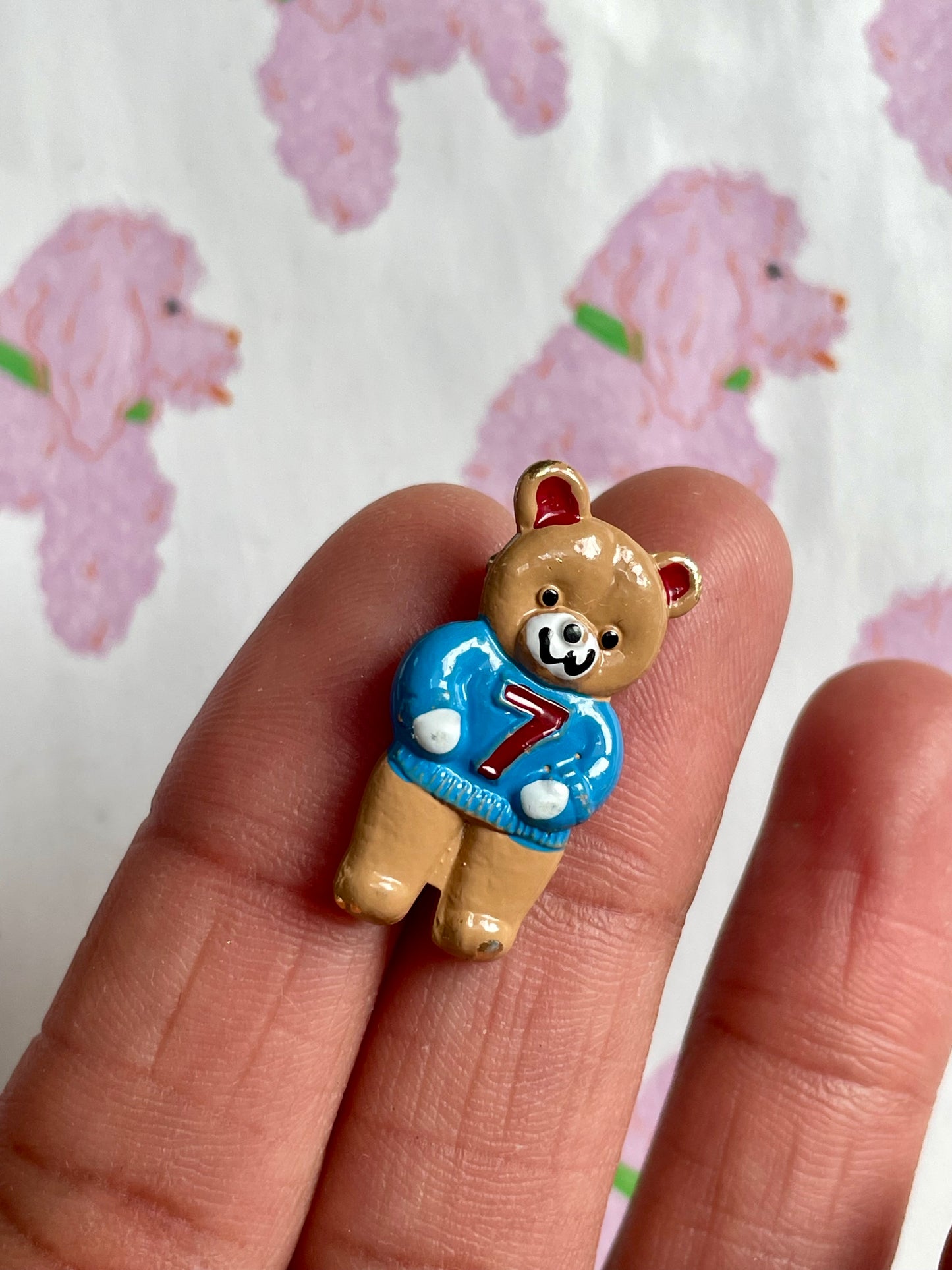 Vintage gekleurde beren broche