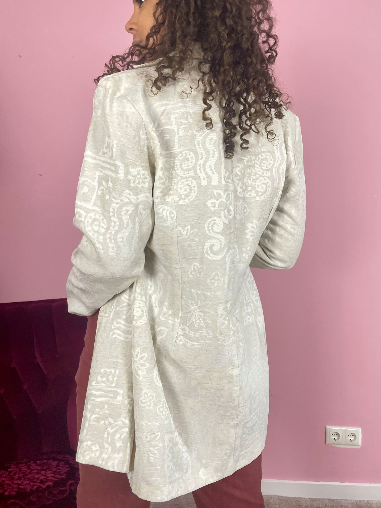 Vintage jaquard floral blazer