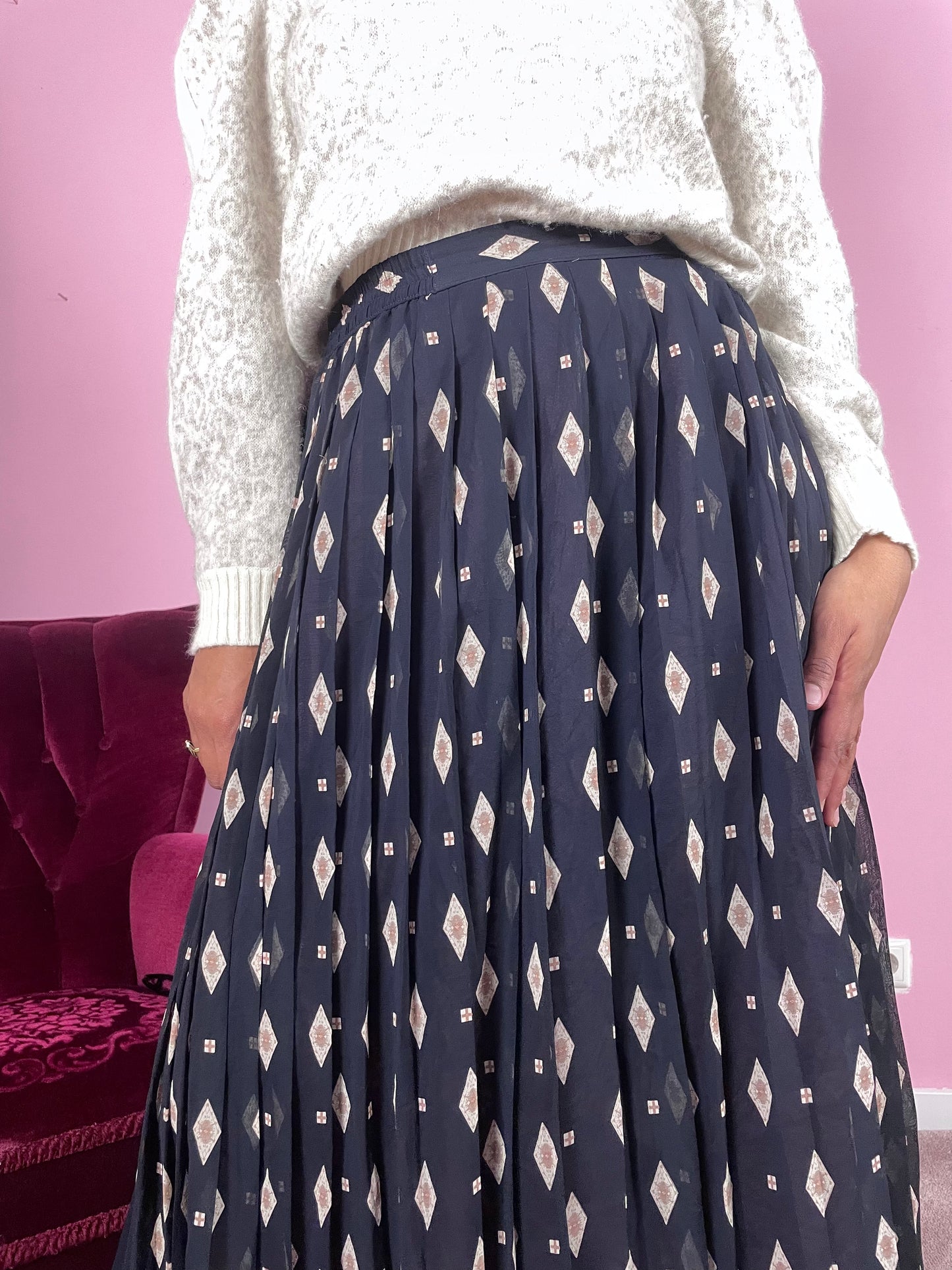 Vintage plus size midi rok