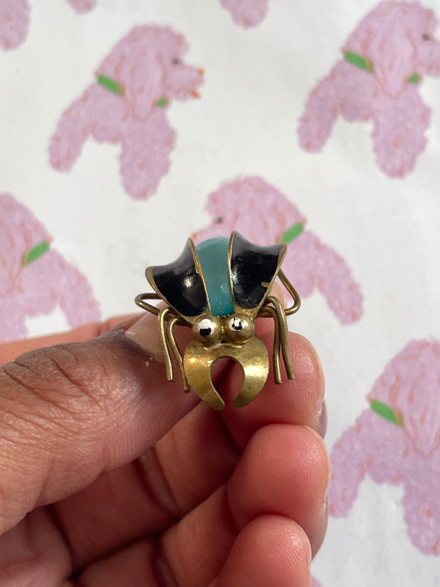 vintage messing kever broche