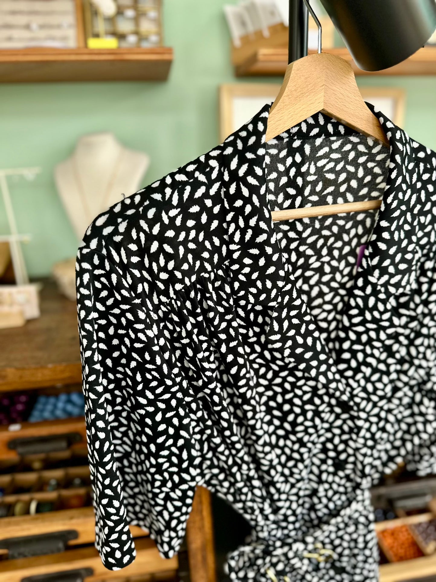 Vintage black/white zomerjurk