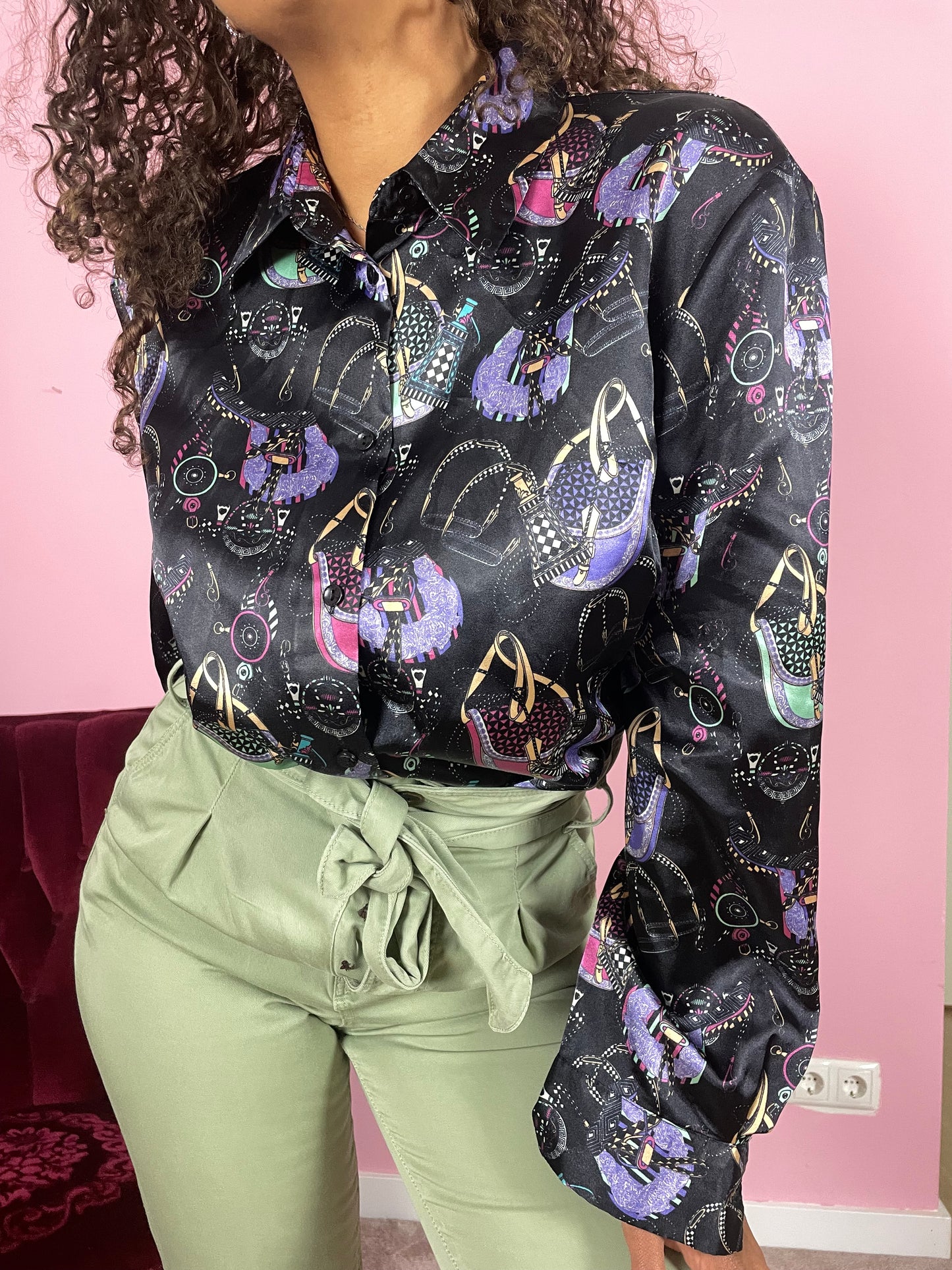 Vintage handbag blouse