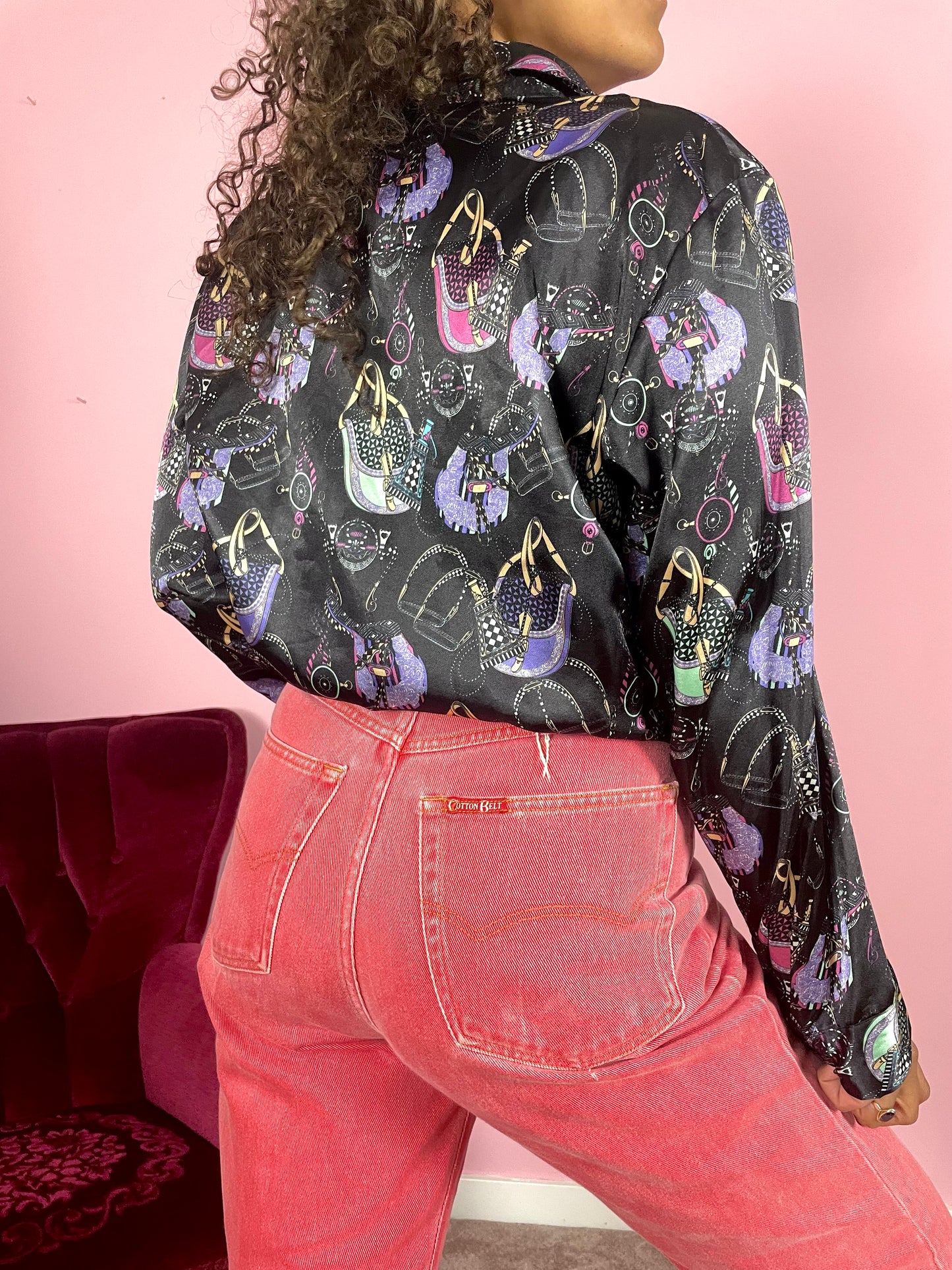 Vintage handbag blouse