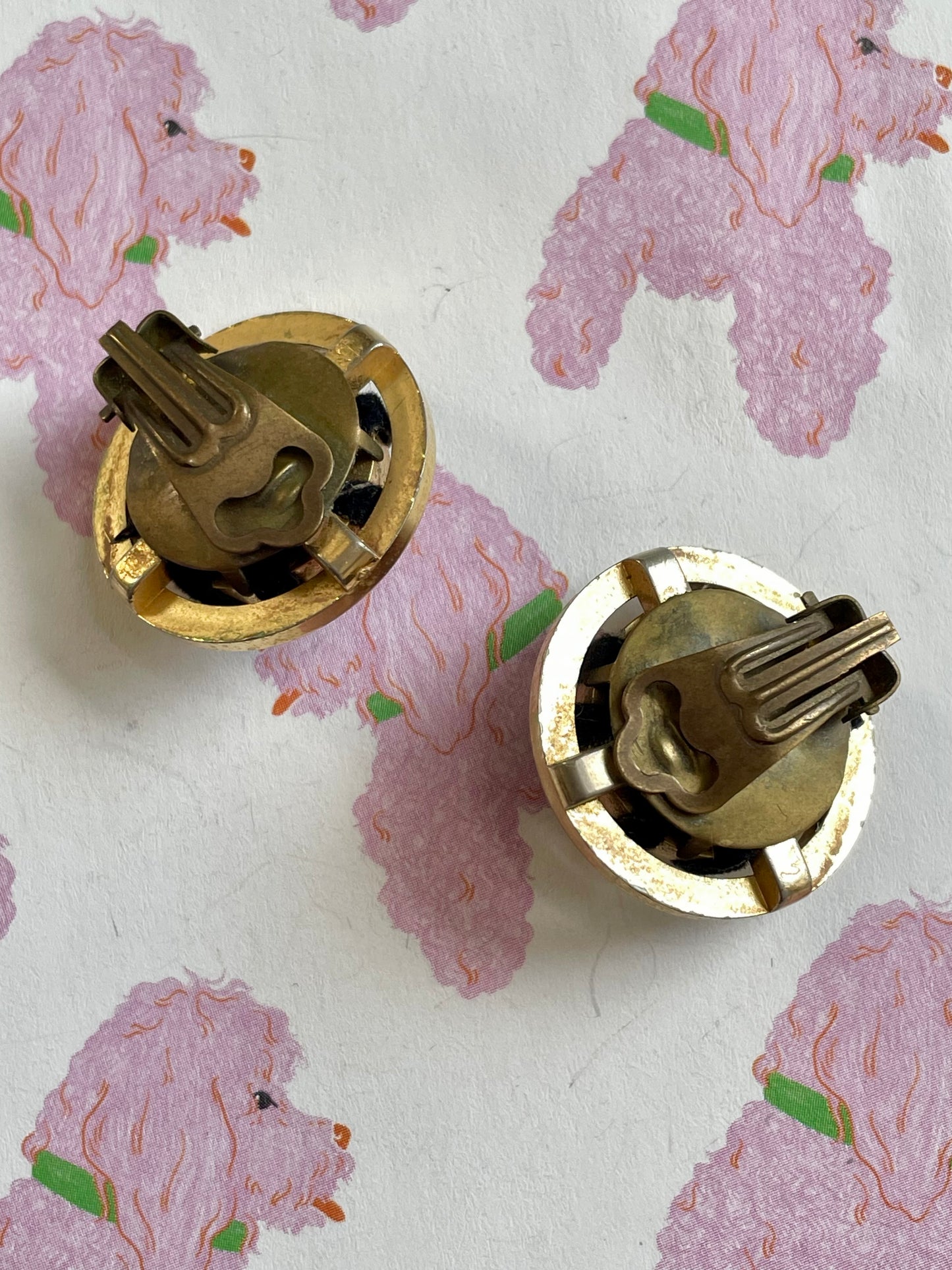 vintage gouden clip-on oorbellen