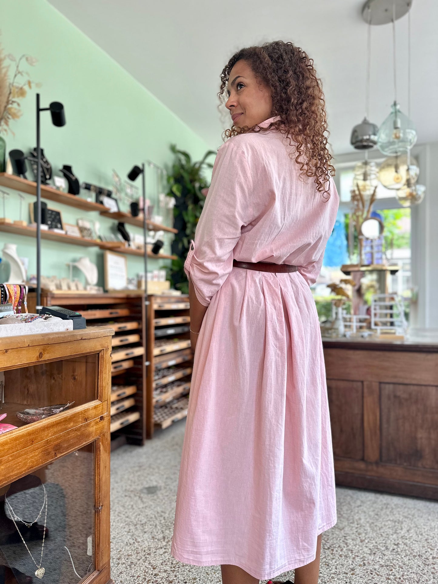 Vintage roze spijkerjurkje