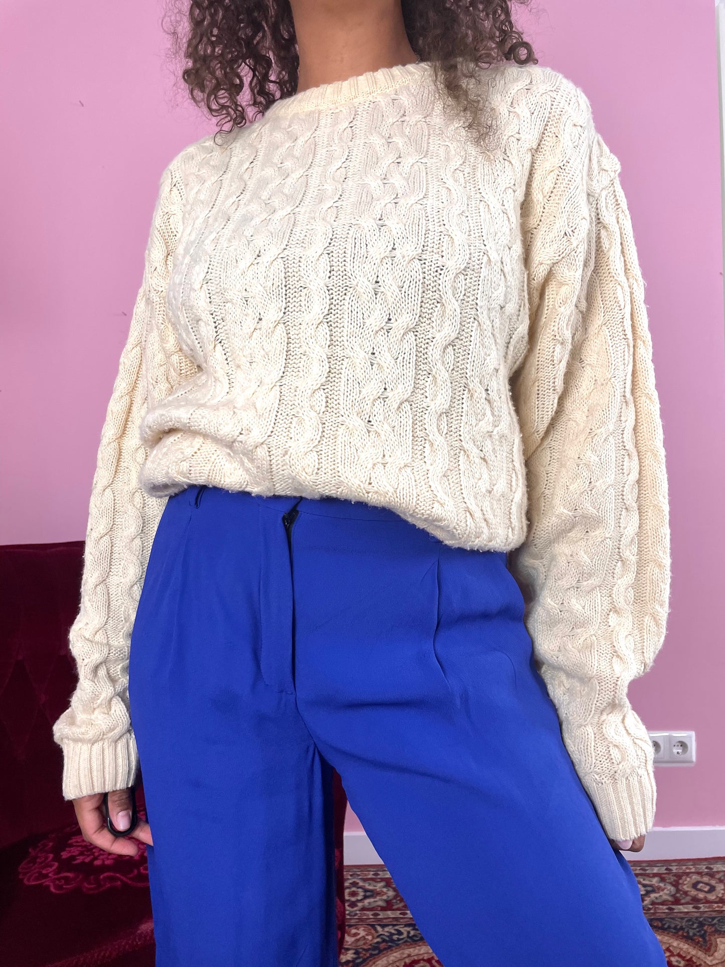 Vintage plus size knitted trui