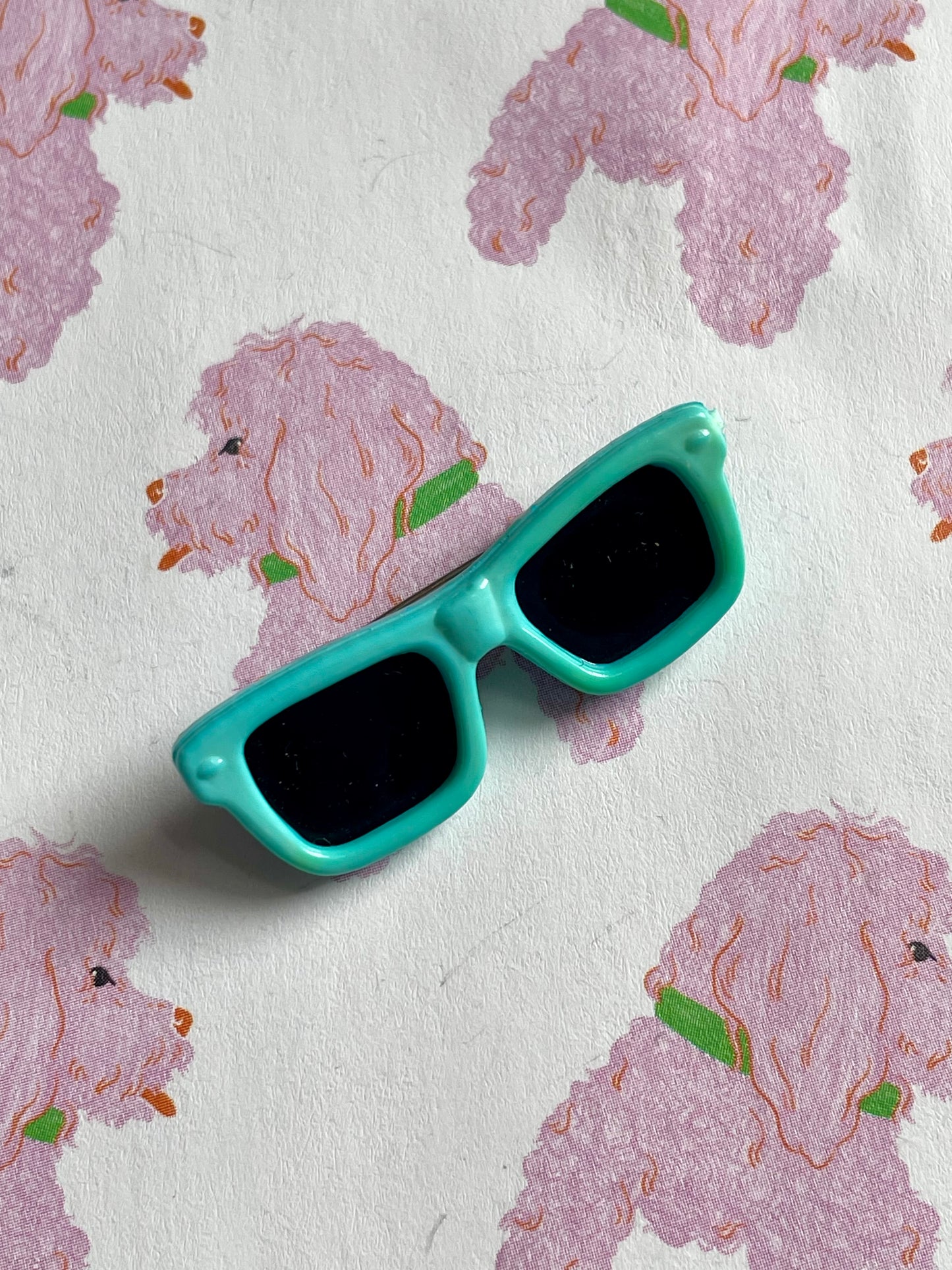 Vintage zonnebril broche turquoise
