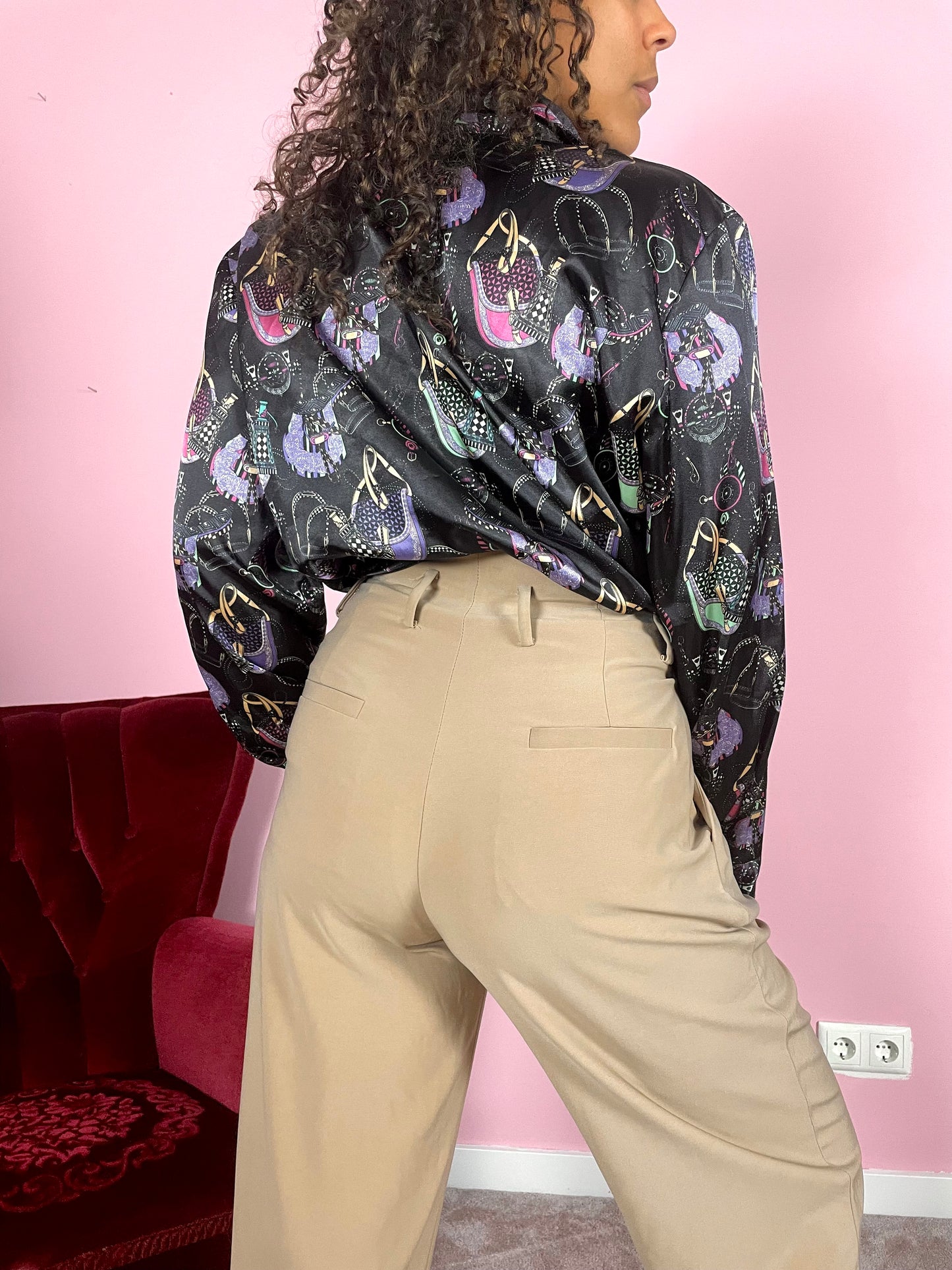 Vintage handbag blouse