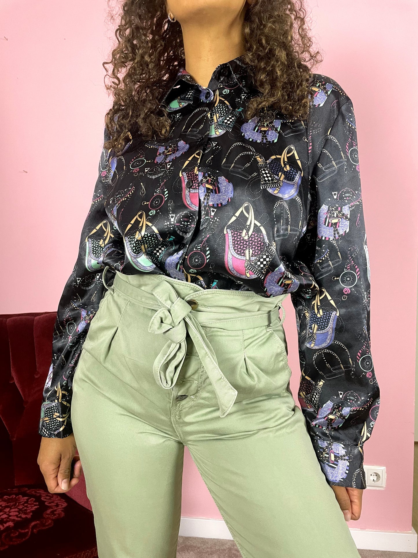 Vintage handbag blouse