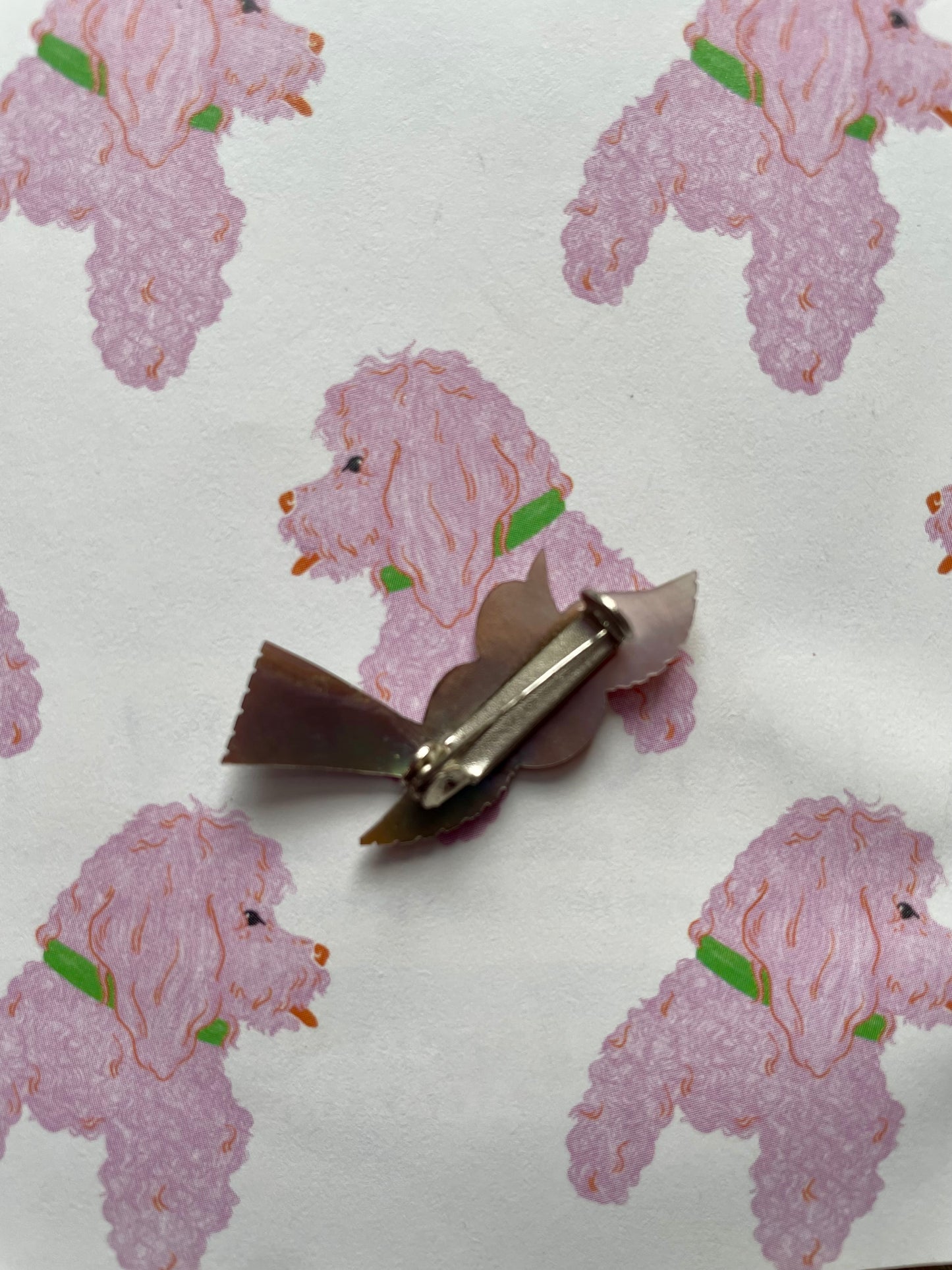 Vintage parelmoeren zwaluw broche