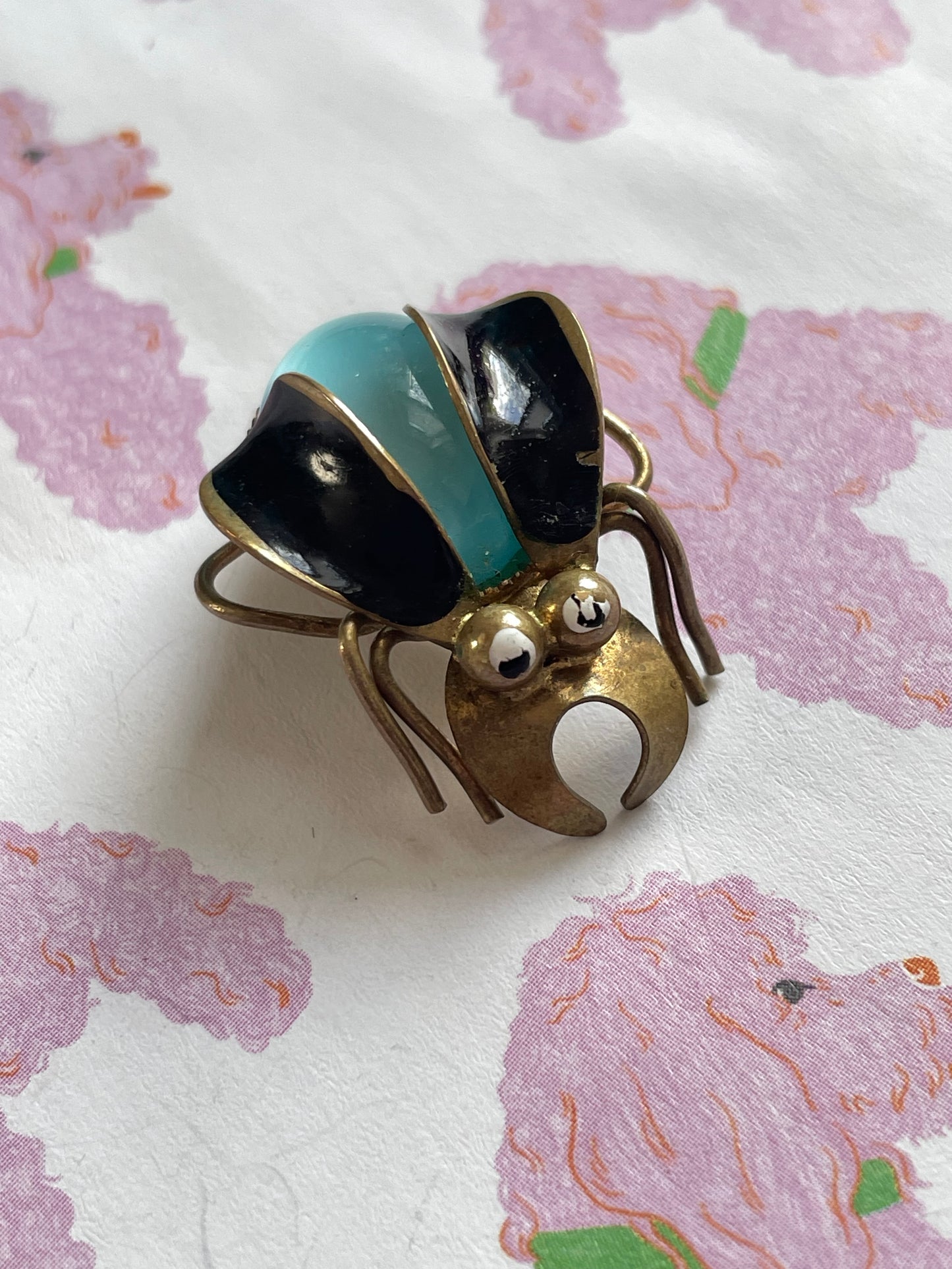 vintage messing kever broche