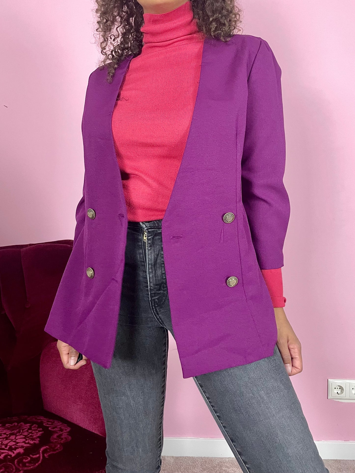 Vintage violet paarse blazer