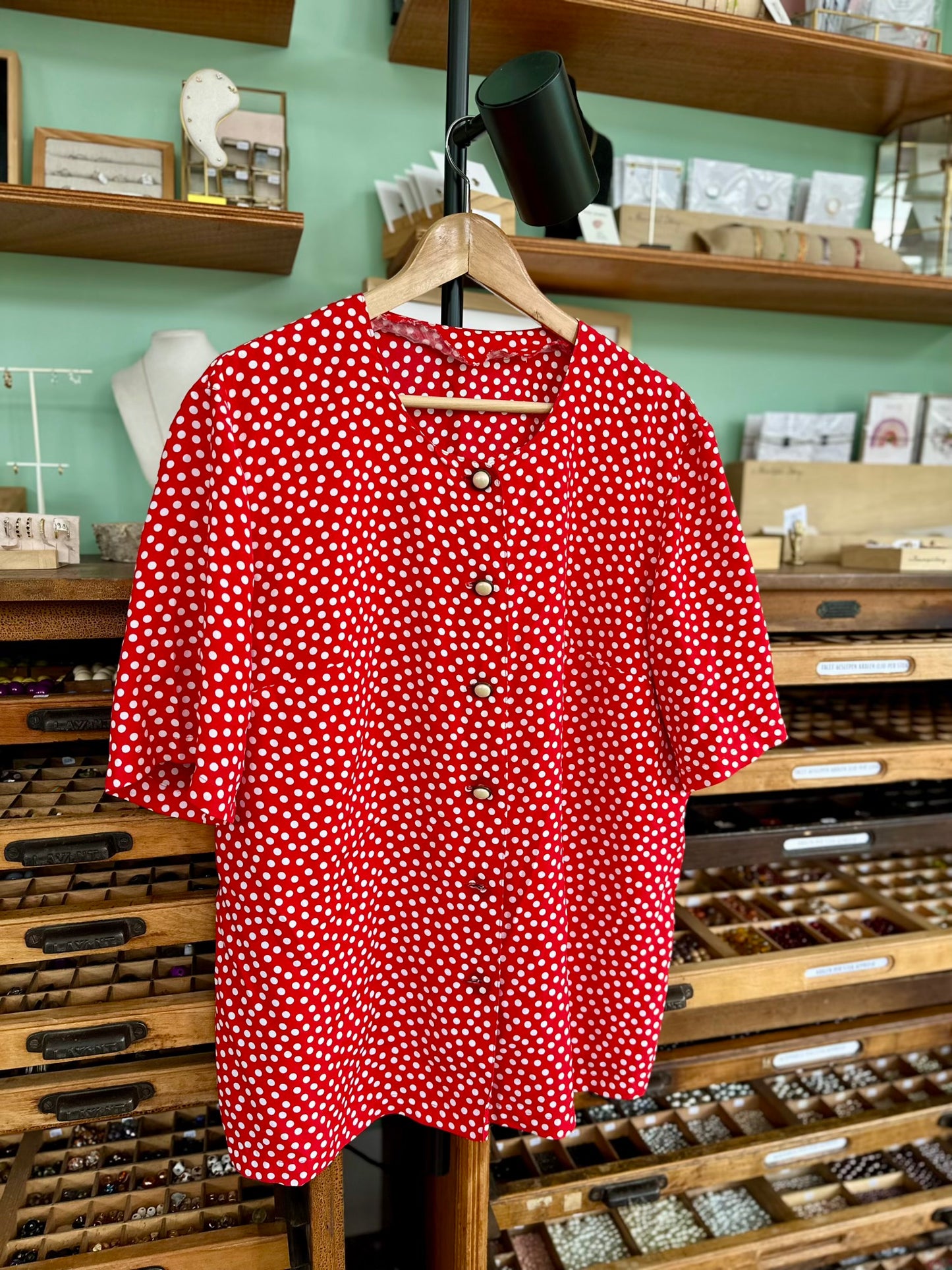 Vintage polka dot blouse