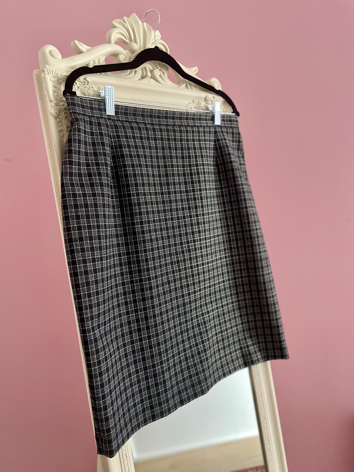 productfoto vintage geruite midi rok
