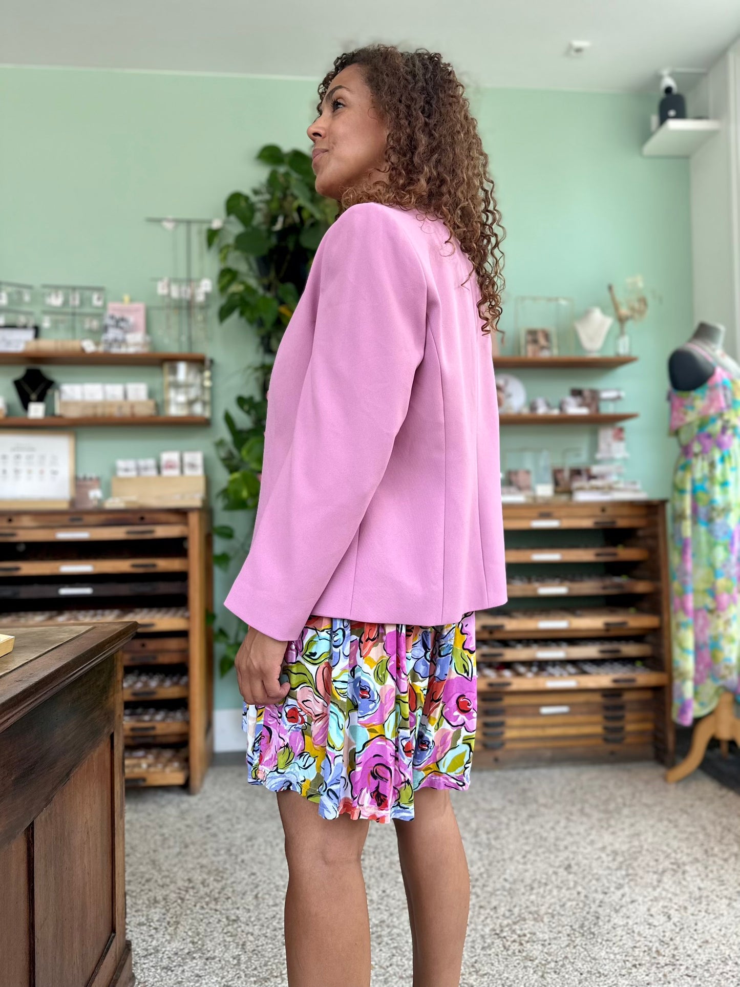 Vintage roze blazer