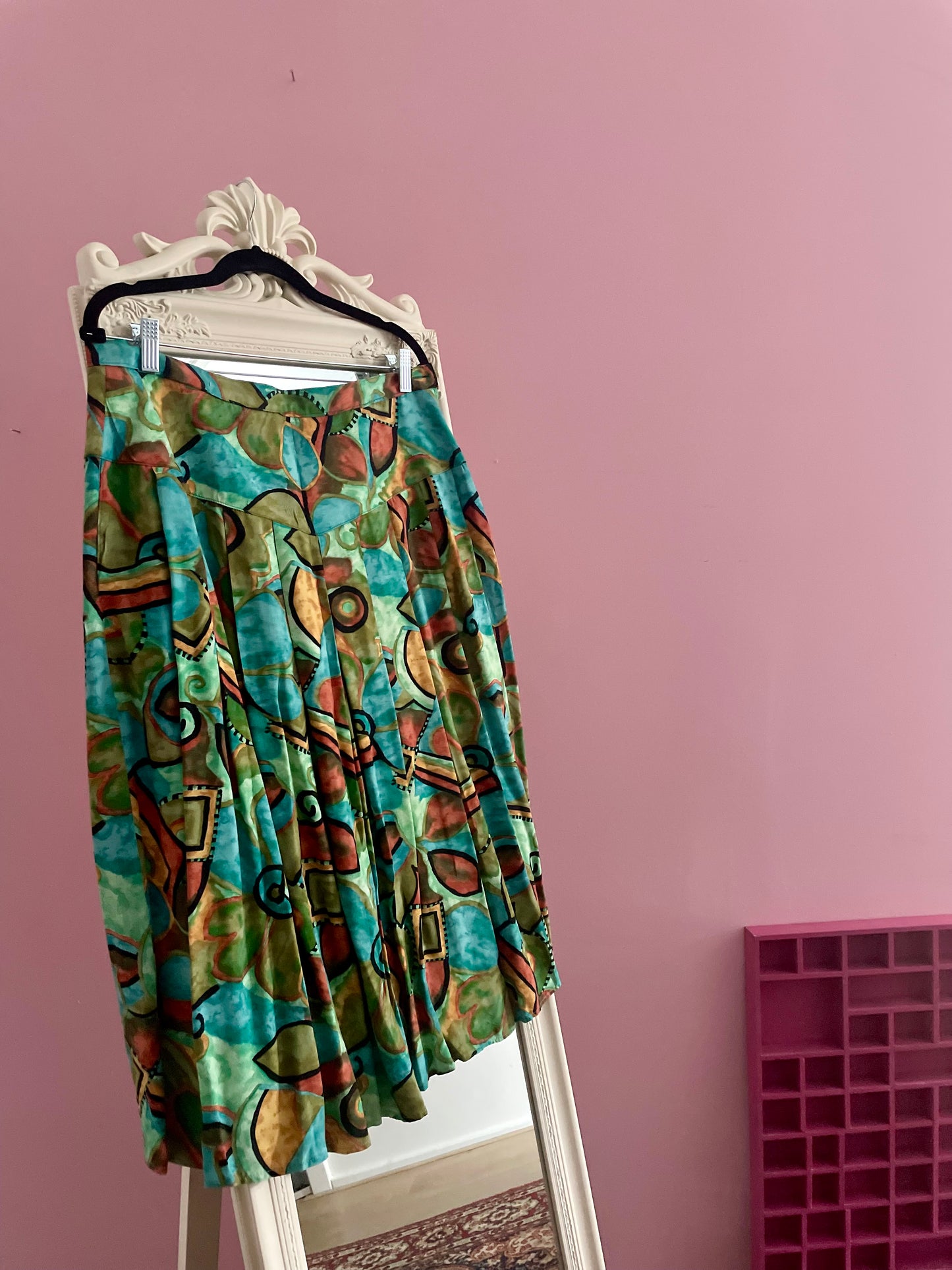 Vintage viscose African vibes midirok