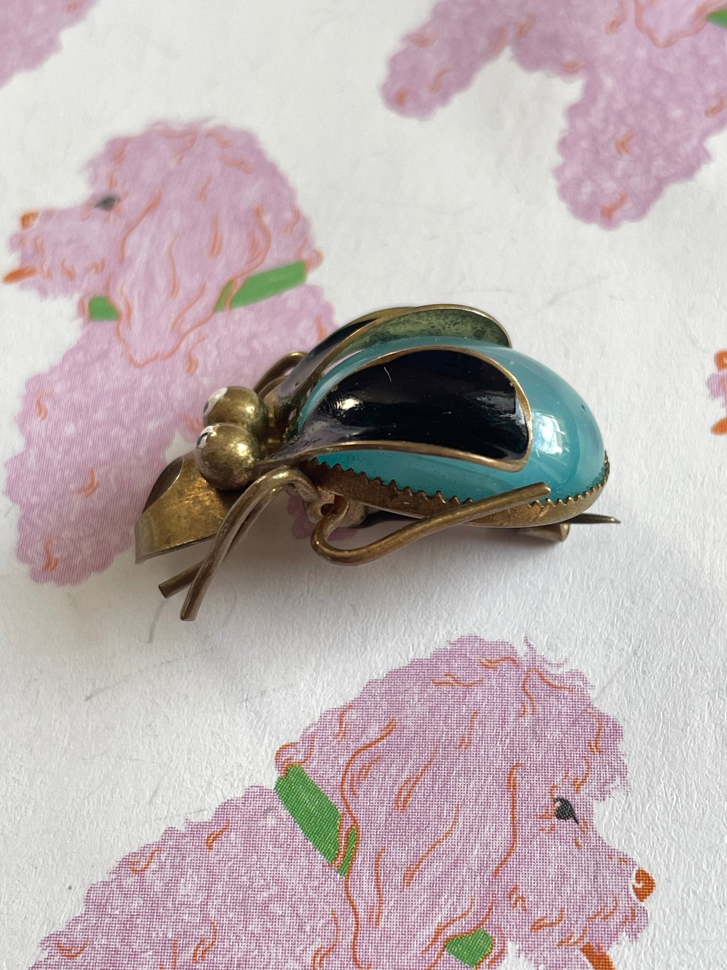 vintage messing kever broche