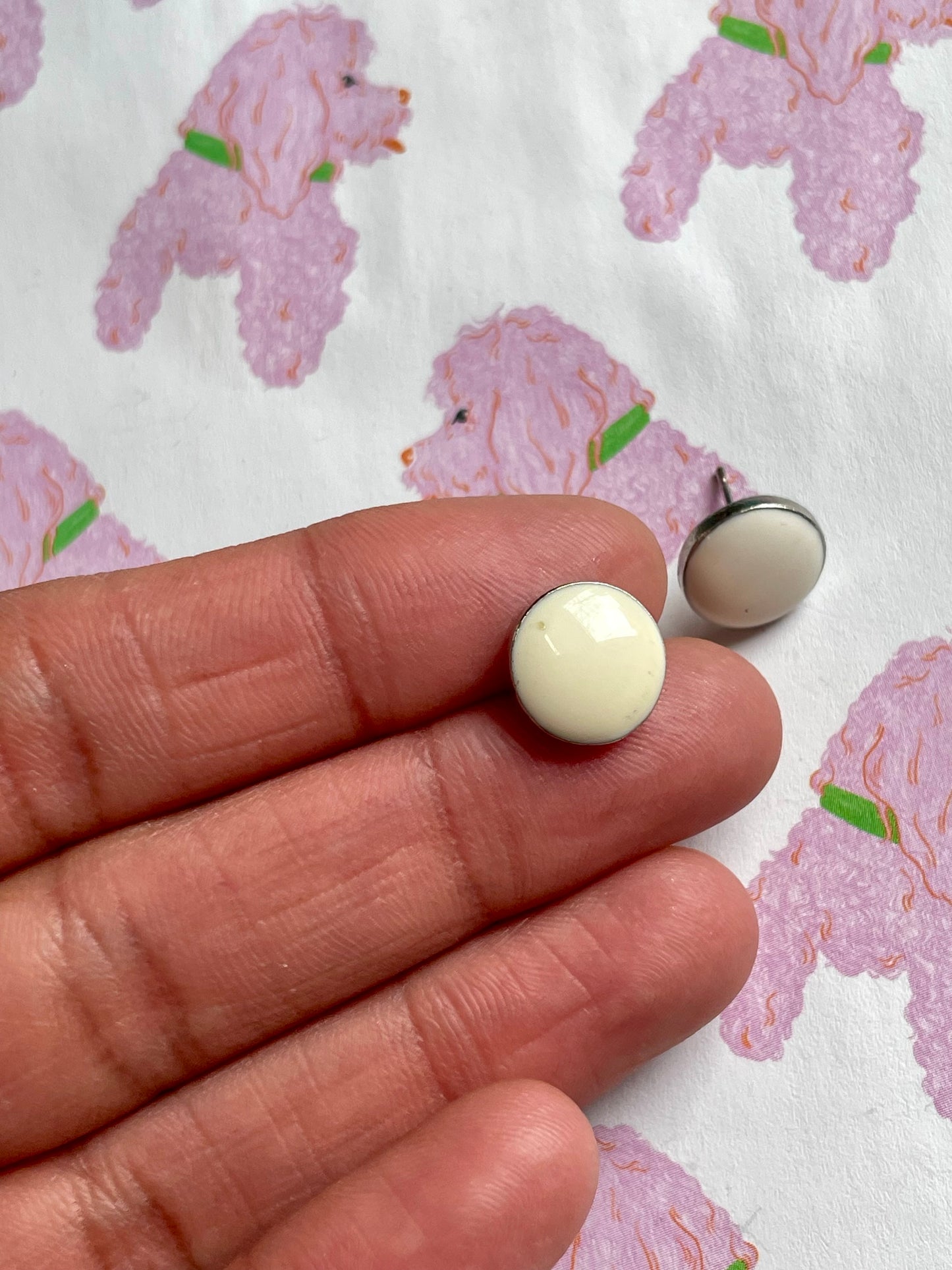 Vintage creme kleurige oorbellen